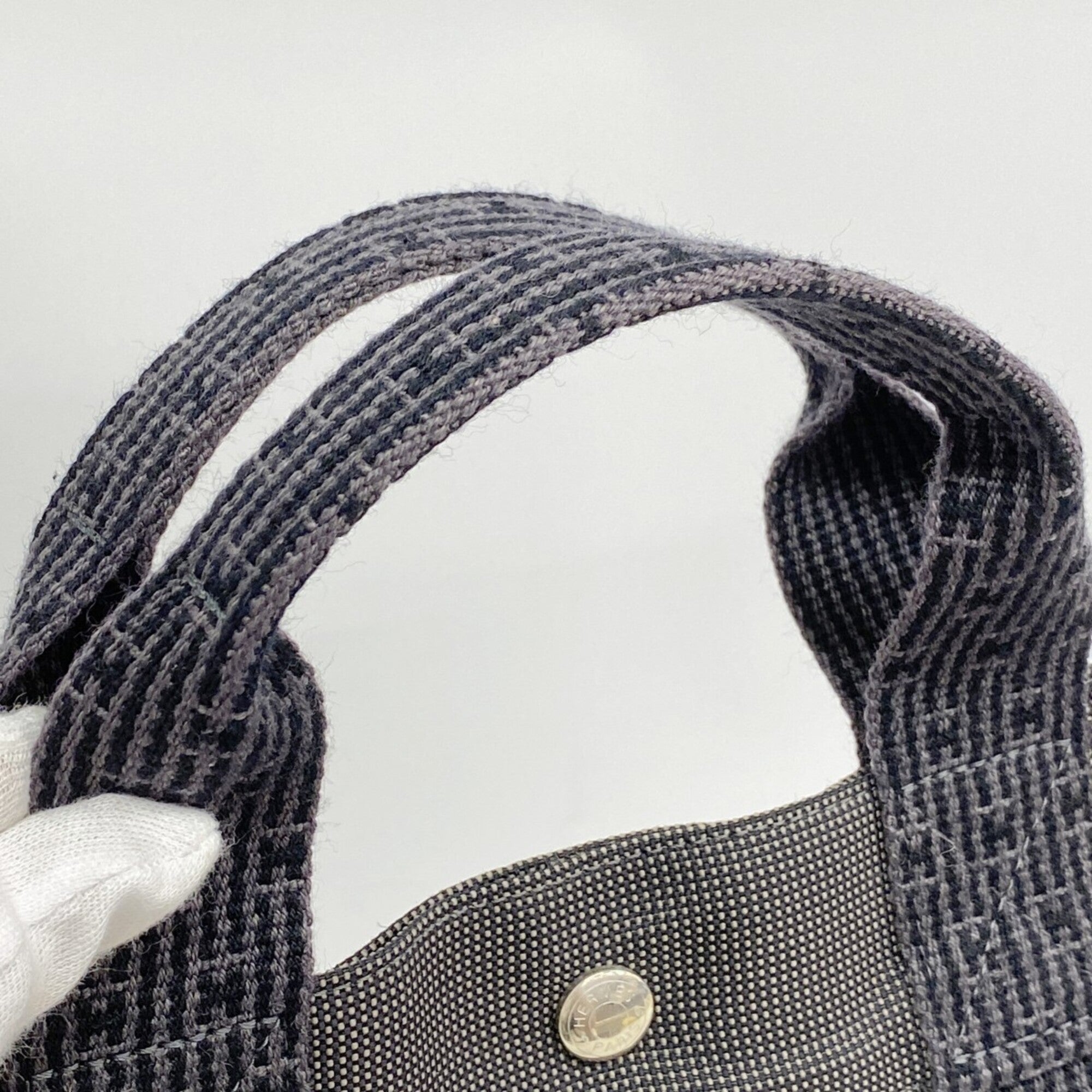 Hermes Gray Canvas Tote Bag (Pre-Owned)