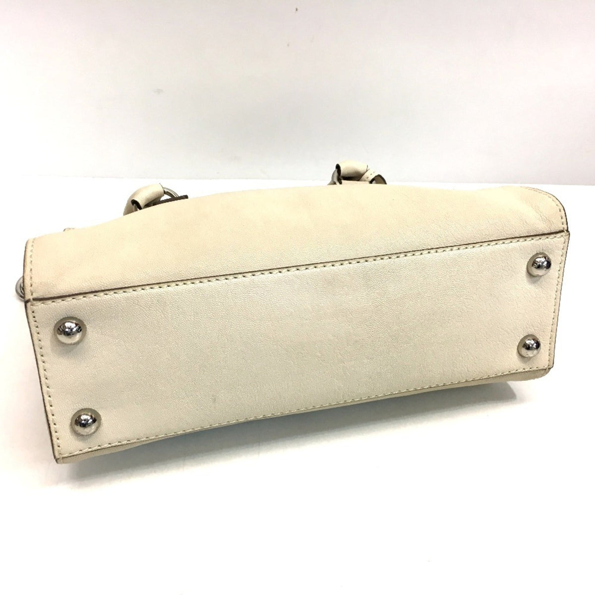 Michael Kors Off-White Leather Handbag Shoulder Bag Tote Bag (Pre-Owned)
