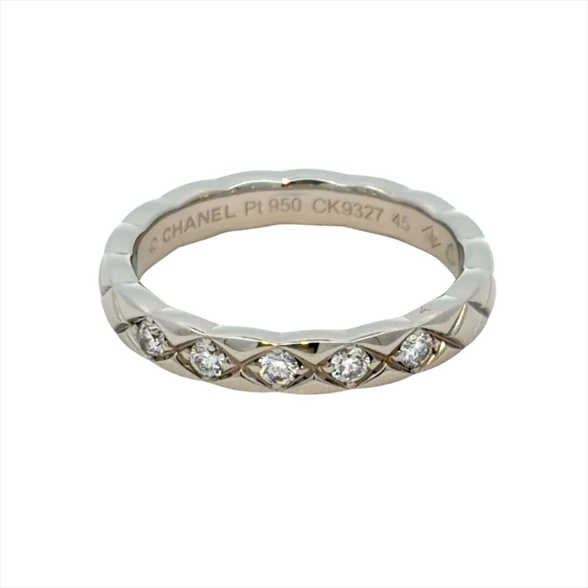 Chanel Platinum Platinum 950 Band Ring (Pre-Owned)