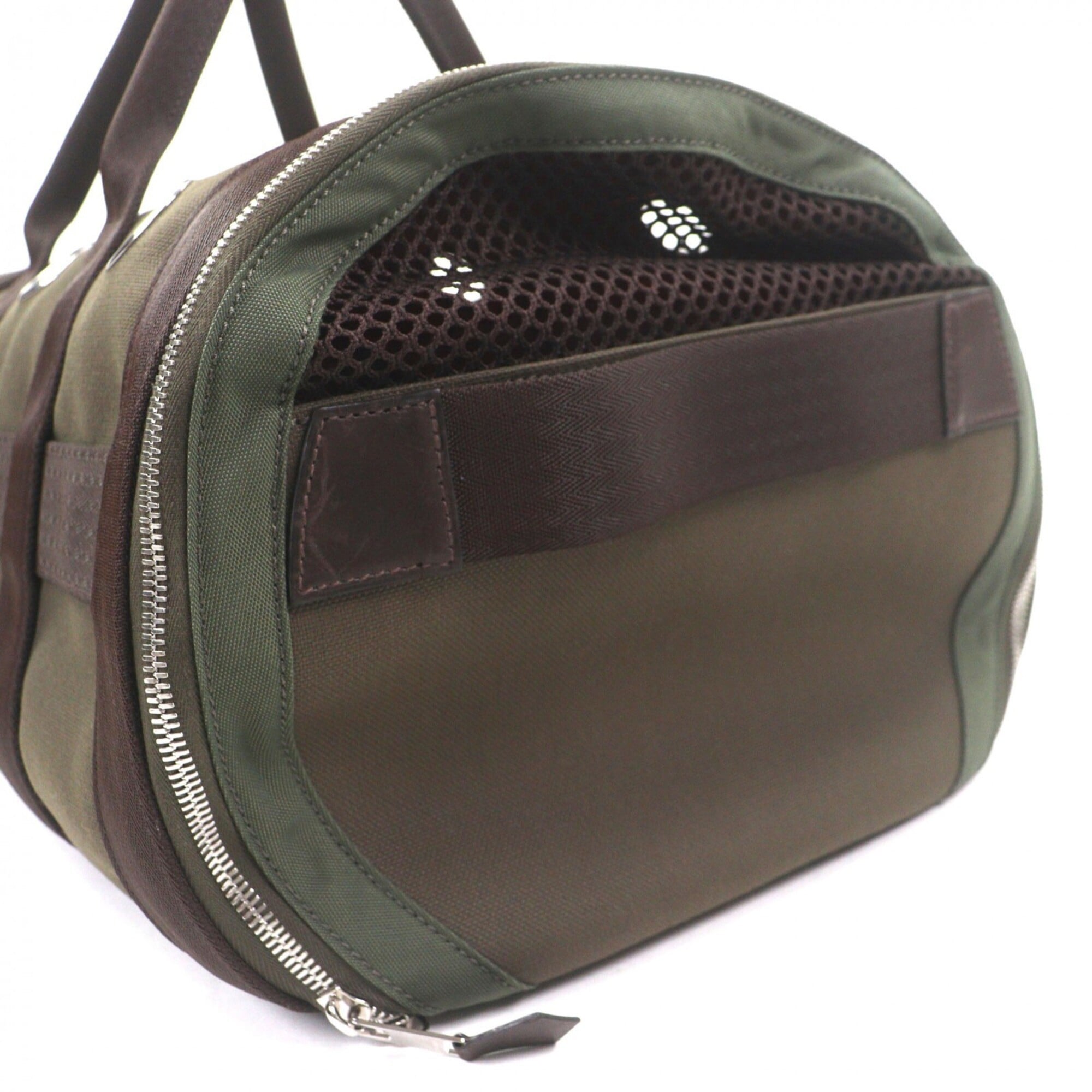 Hermes Khaki Brown Leather Boston Bag (Pre-Owned)