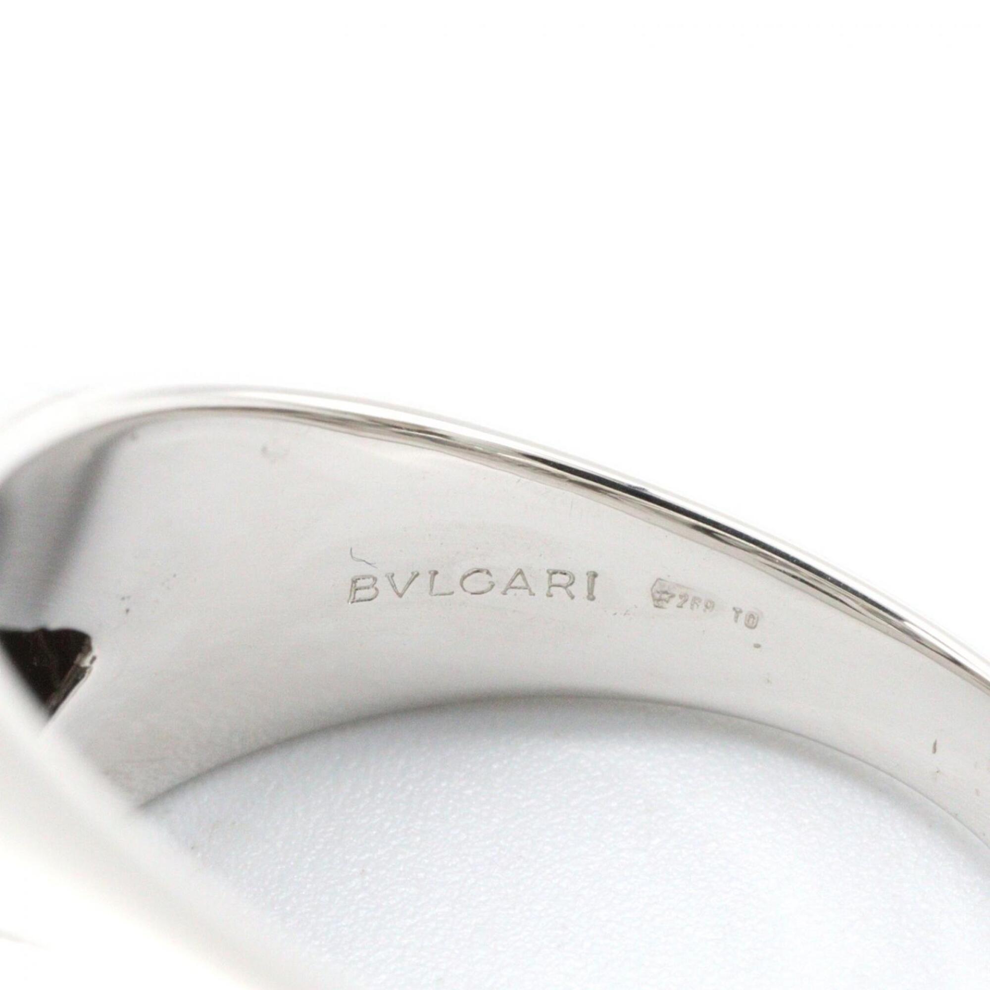 Bvlgari Silver Clear White Gold (18K) Band Ring (Pre-Owned)