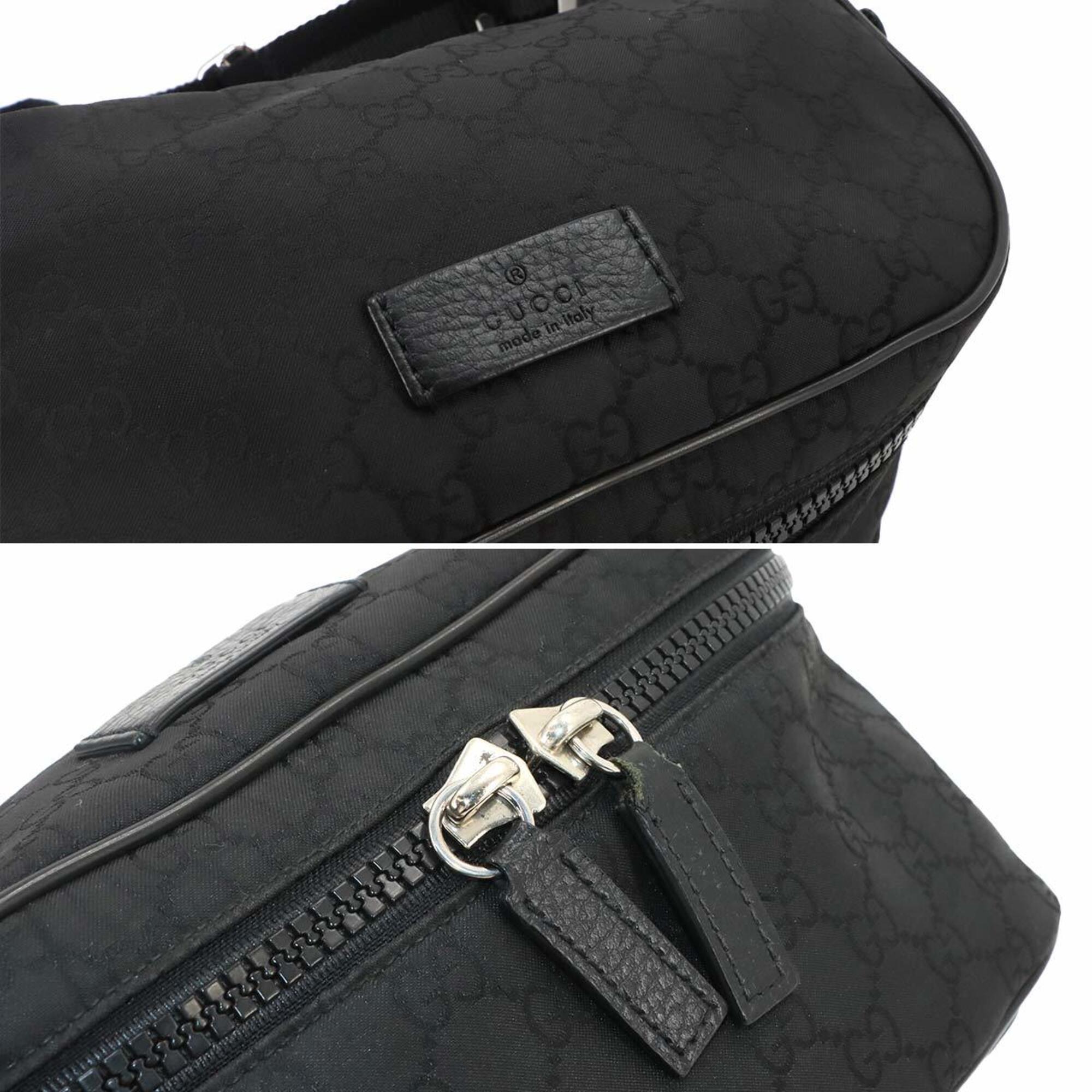 Gucci Black Nylon Leather Crossbody Bag Sling Bag (Pre-Owned)