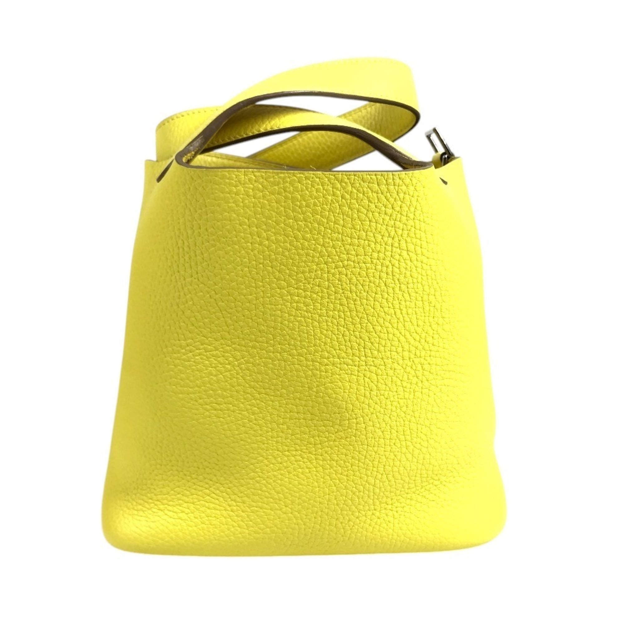 Hermes Yellow Taurillon Clemence Leather Handbag Tote Bag (Pre-Owned)