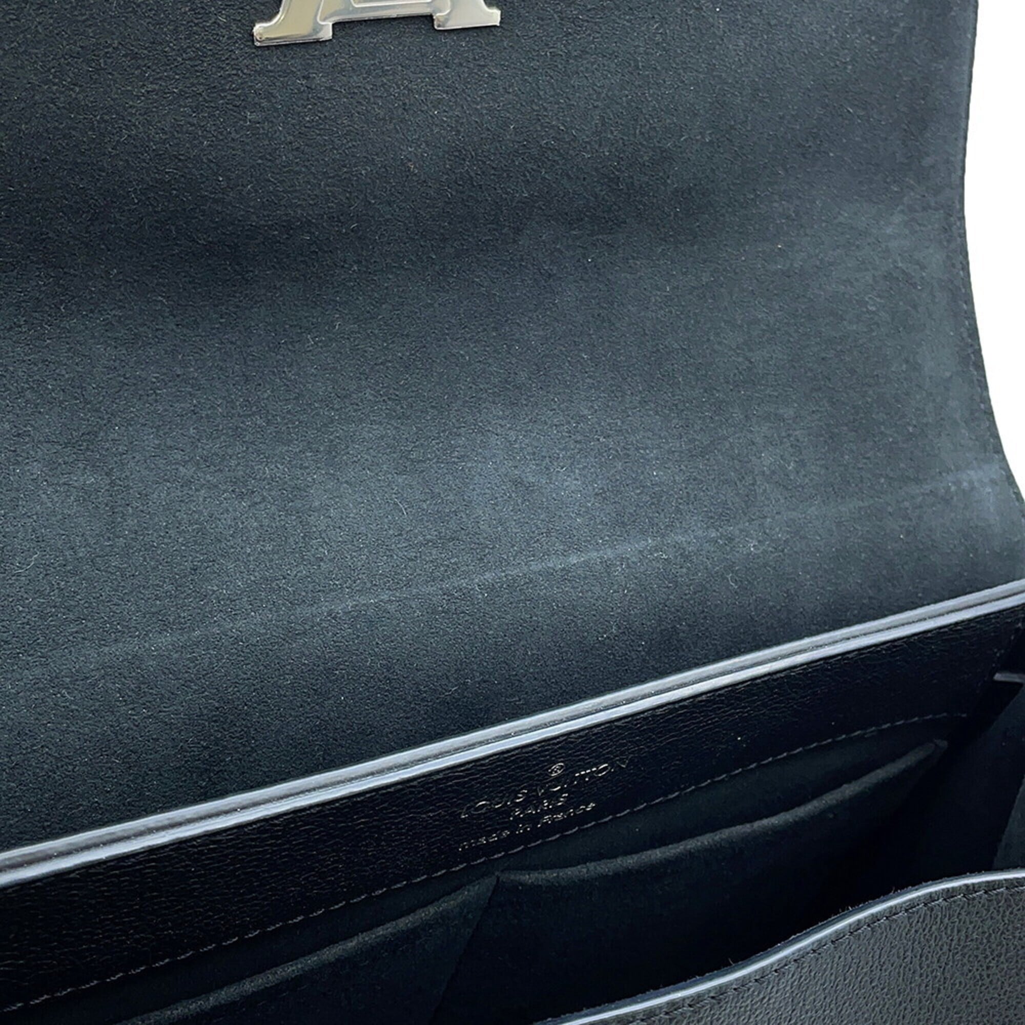 Louis Vuitton Black Noir Leather Handbag Shoulder Bag (Pre-Owned)