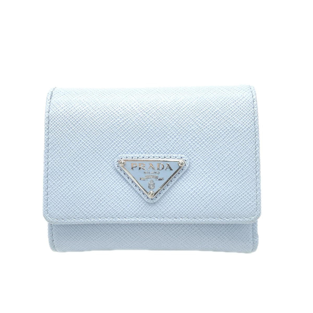 Prada Saffiano Blue Saffiano Wallet (Tri-Fold) (Pre-Owned)