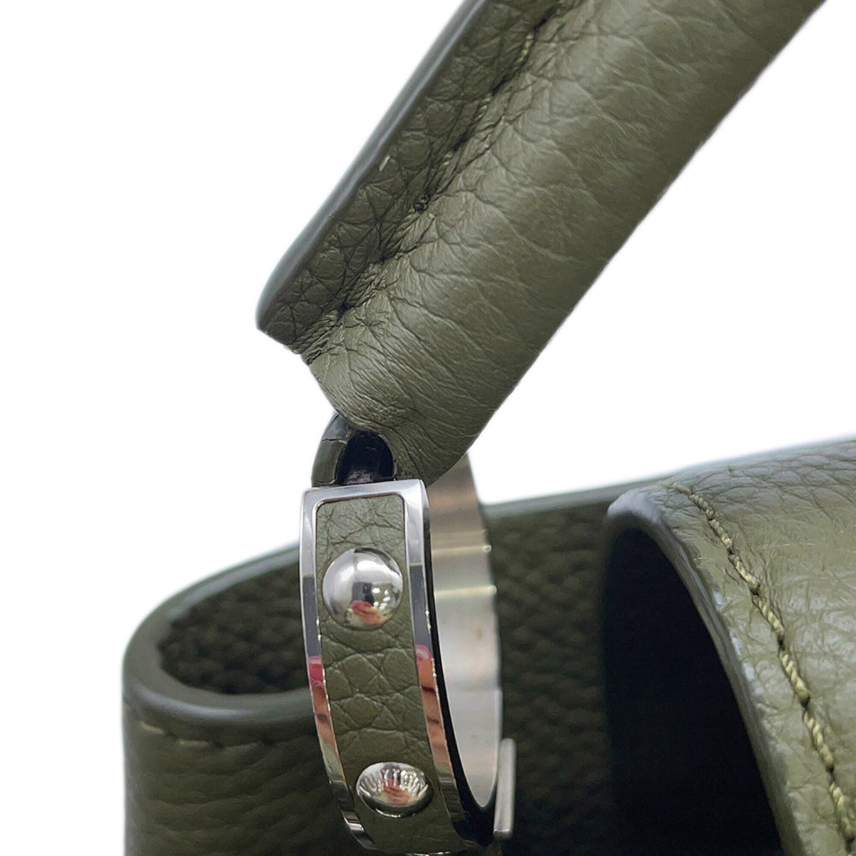 Louis Vuitton Green Khaki Leather Handbag Shoulder Bag (Pre-Owned)
