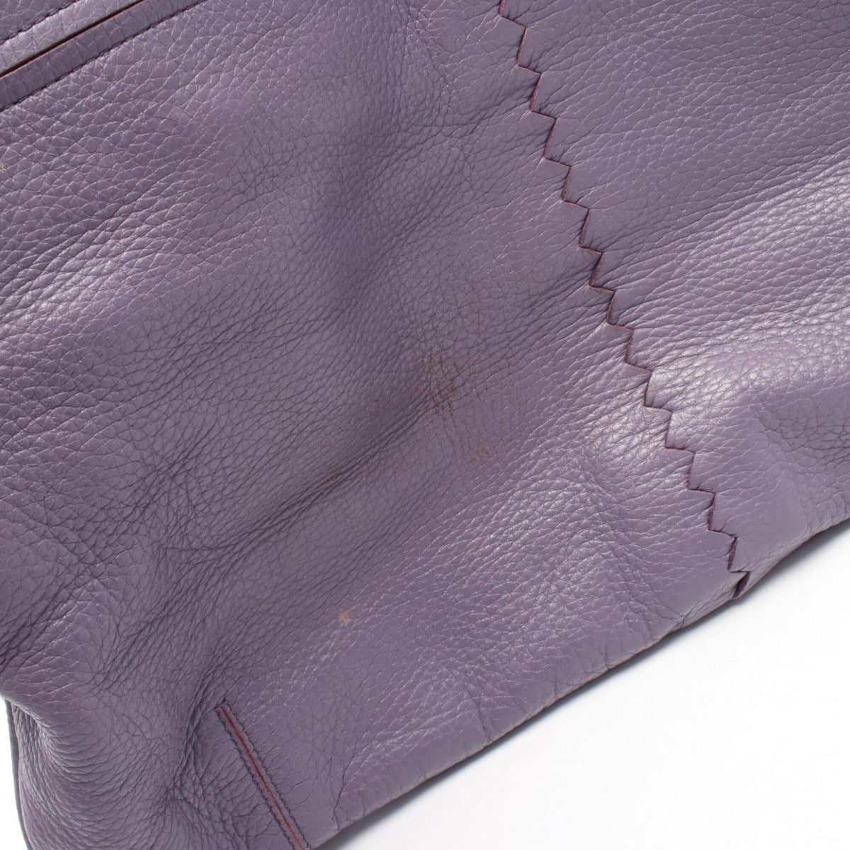 Bottega Veneta Purple Leather Handbag Tote Bag (Pre-Owned)