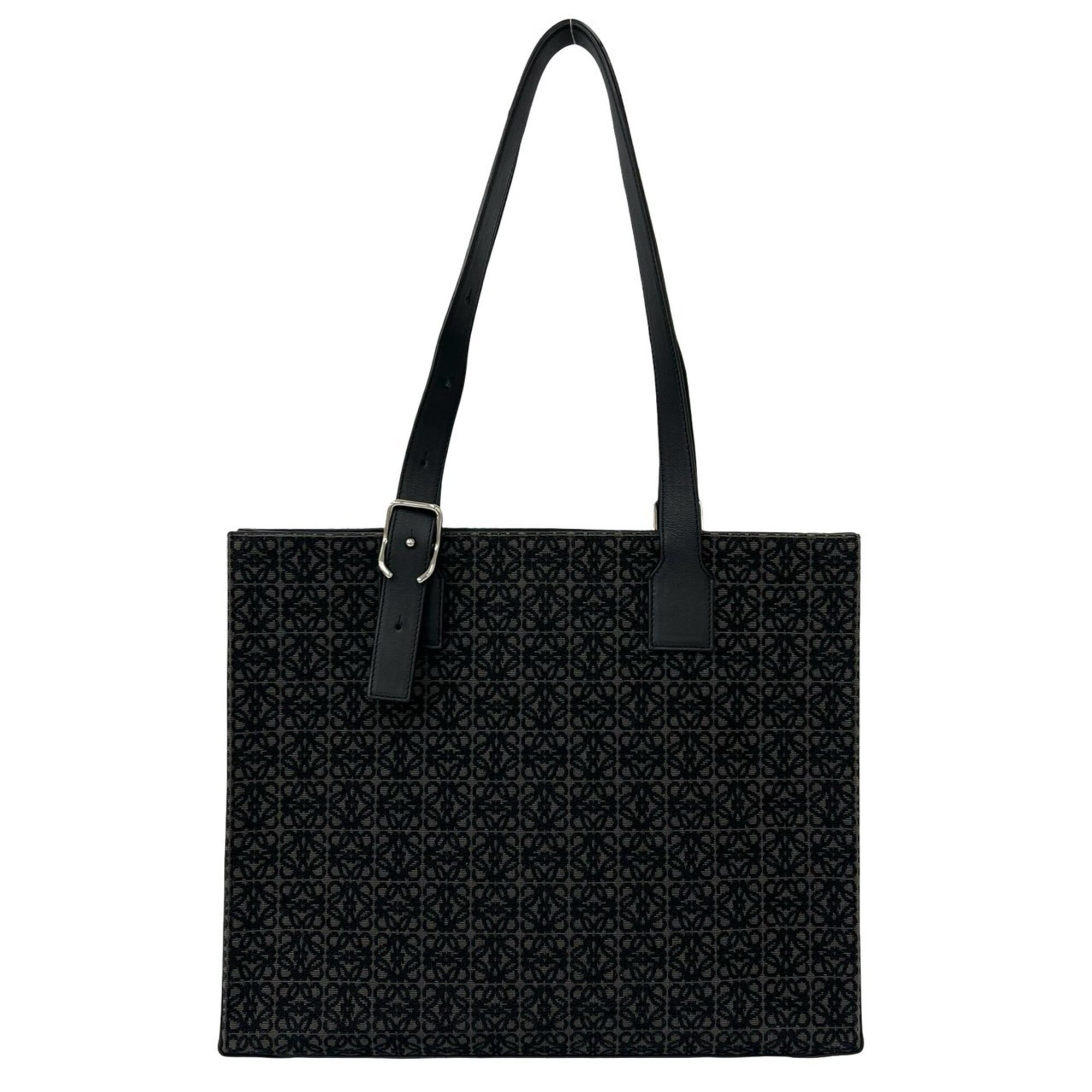 Loewe Black Gray Canvas Leather Tote Bag (Pre-Owned)