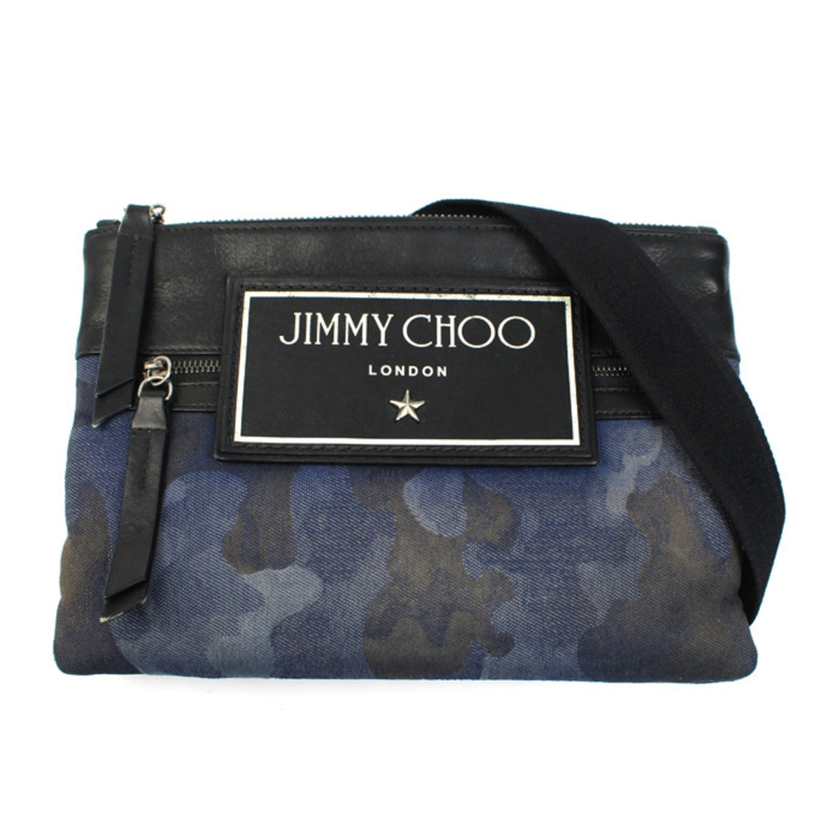 Jimmy Choo Navy Denim Leather Shoulder Bag (Pre-Owned)