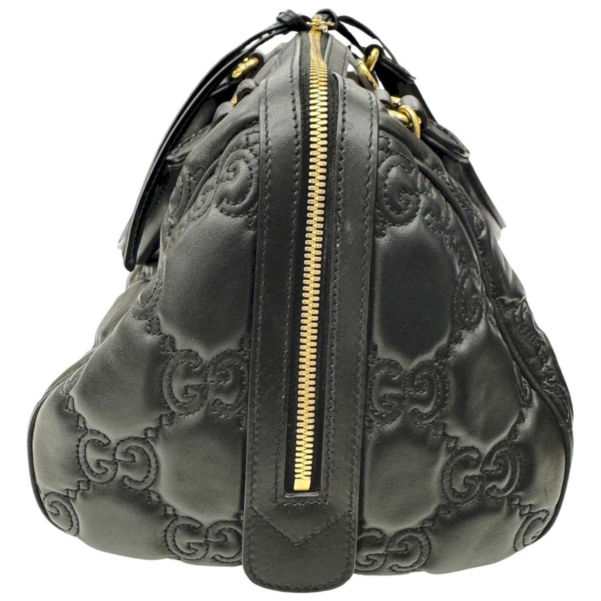 Gucci Black Leather Handbag Shoulder Bag (Pre-Owned)