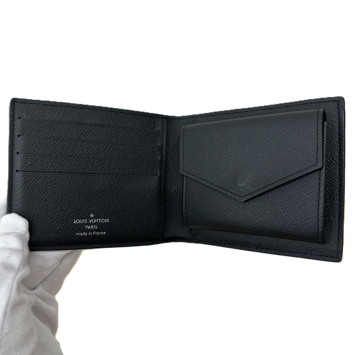 Louis Vuitton Monogram Eclipse Black Leather Wallet (Bi-Fold) (Pre-Owned)