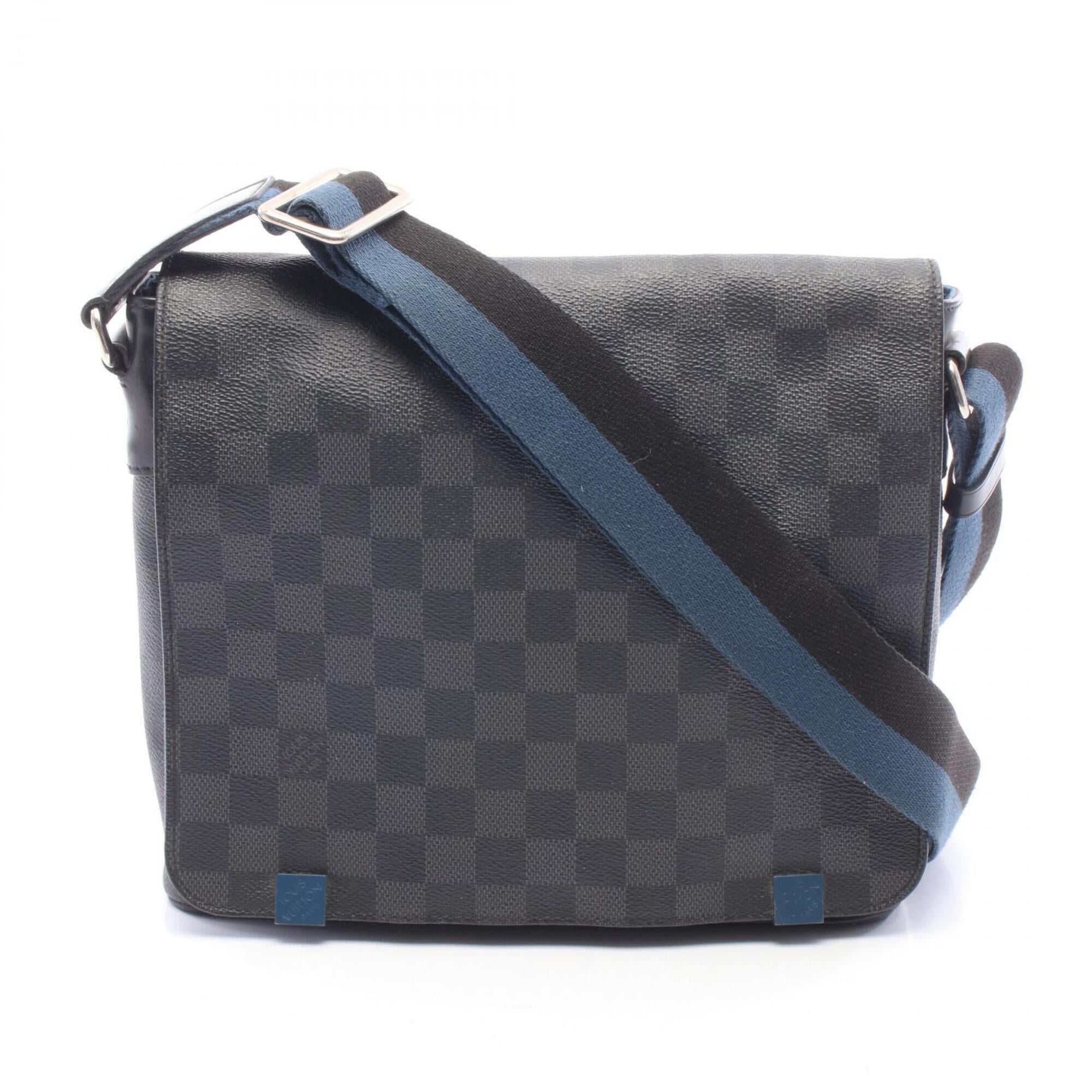 Louis Vuitton Black Coated Canvas Leather Handbag Shoulder Bag (Pre-Owned)