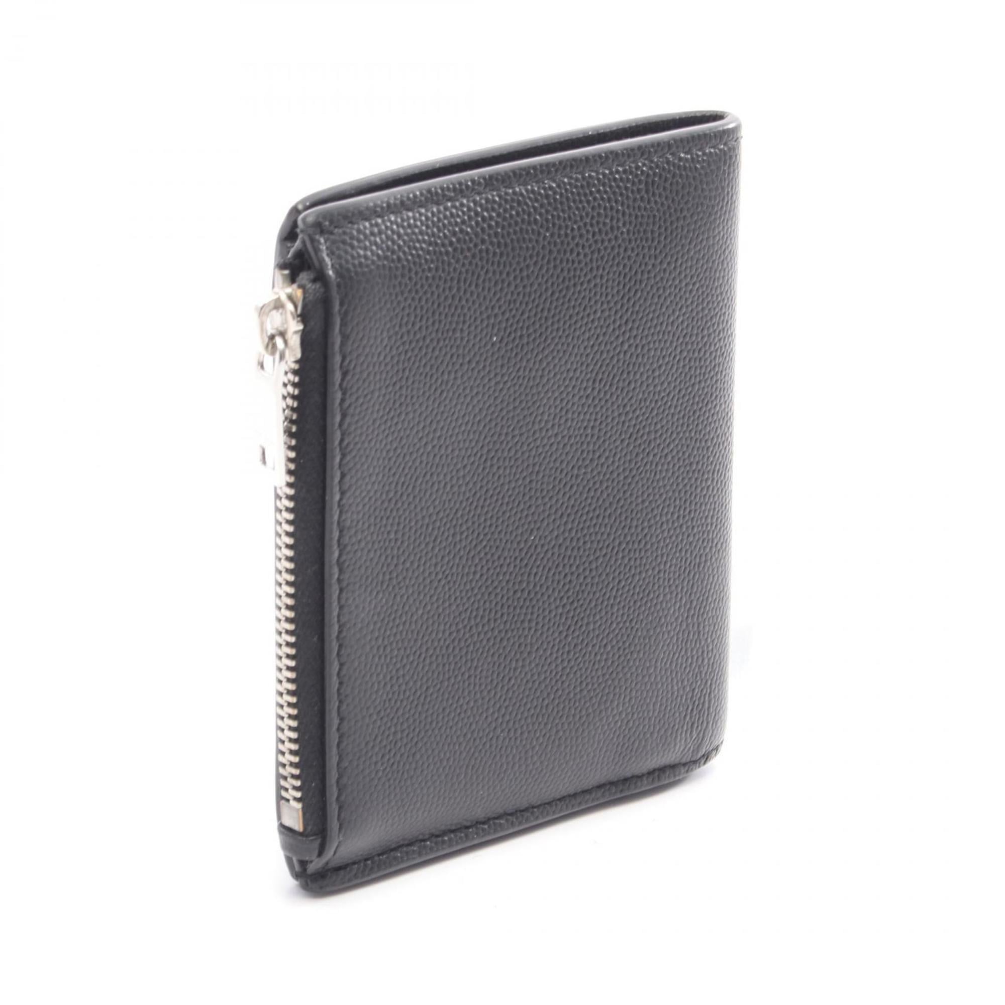 Yves Saint Laurent Black Leather Wallet (Bi-Fold) (Pre-Owned)