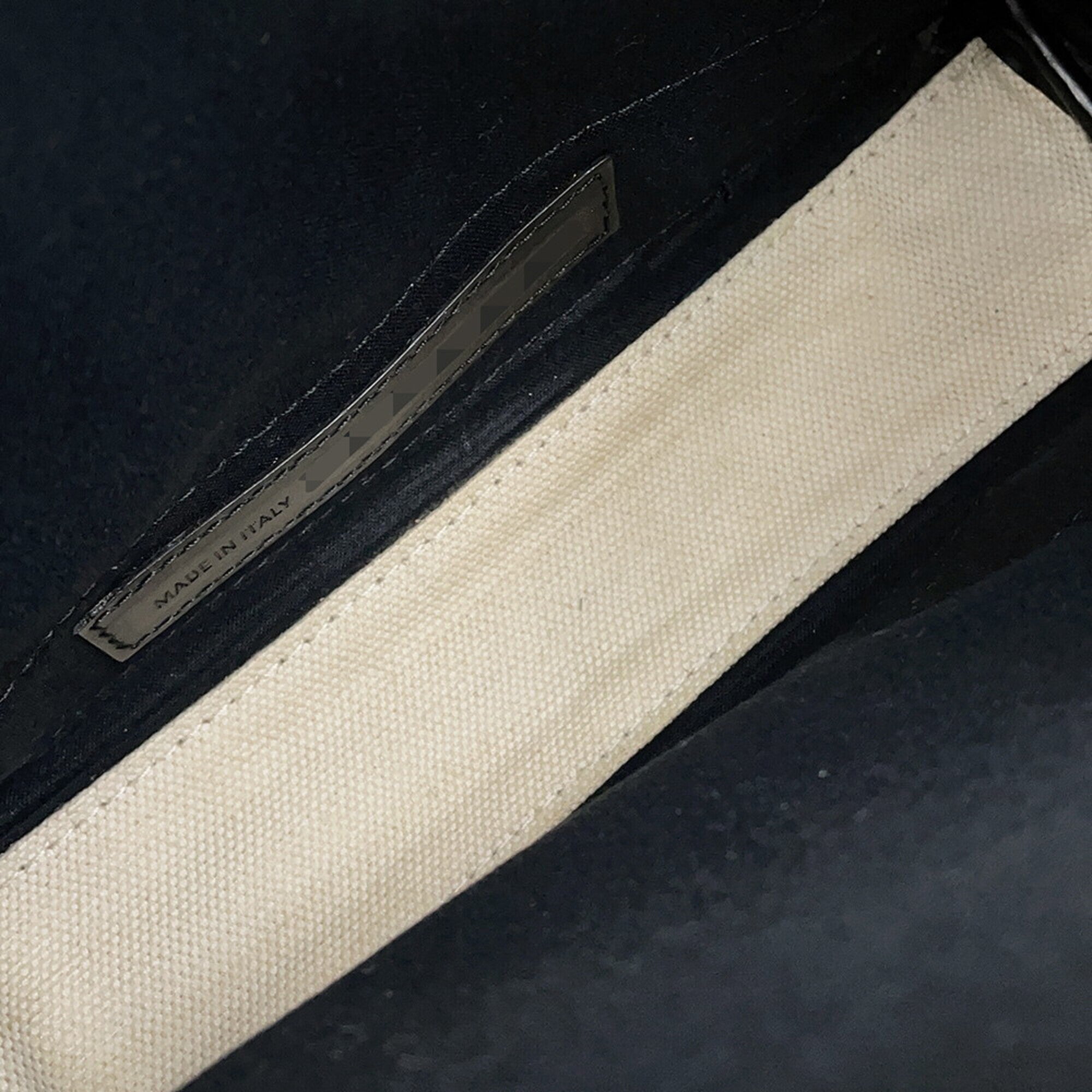 Balenciaga Black White Canvas Leather Handbag Pouch (Pre-Owned)