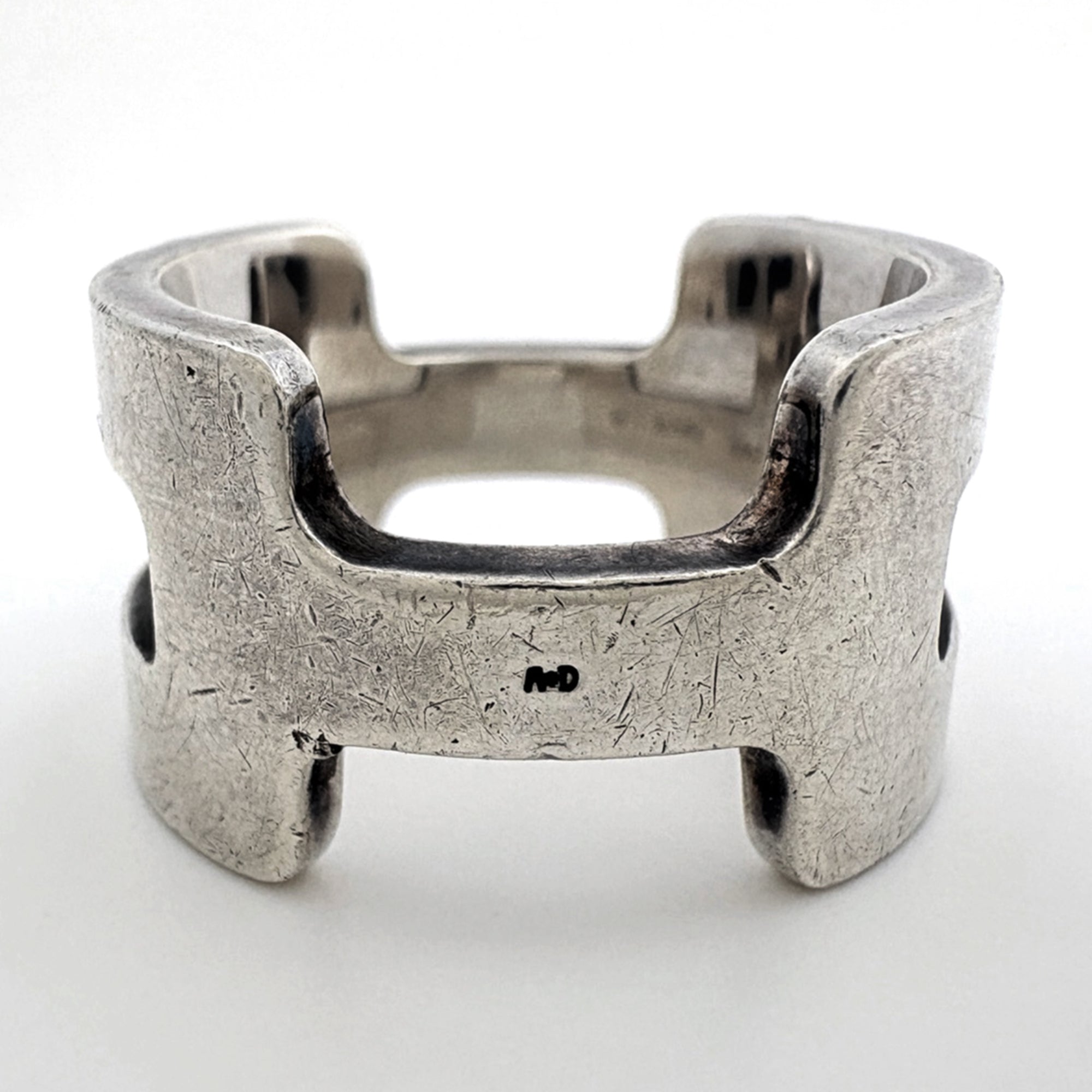 Hermes Silver Silver 925 Band Ring (Pre-Owned)