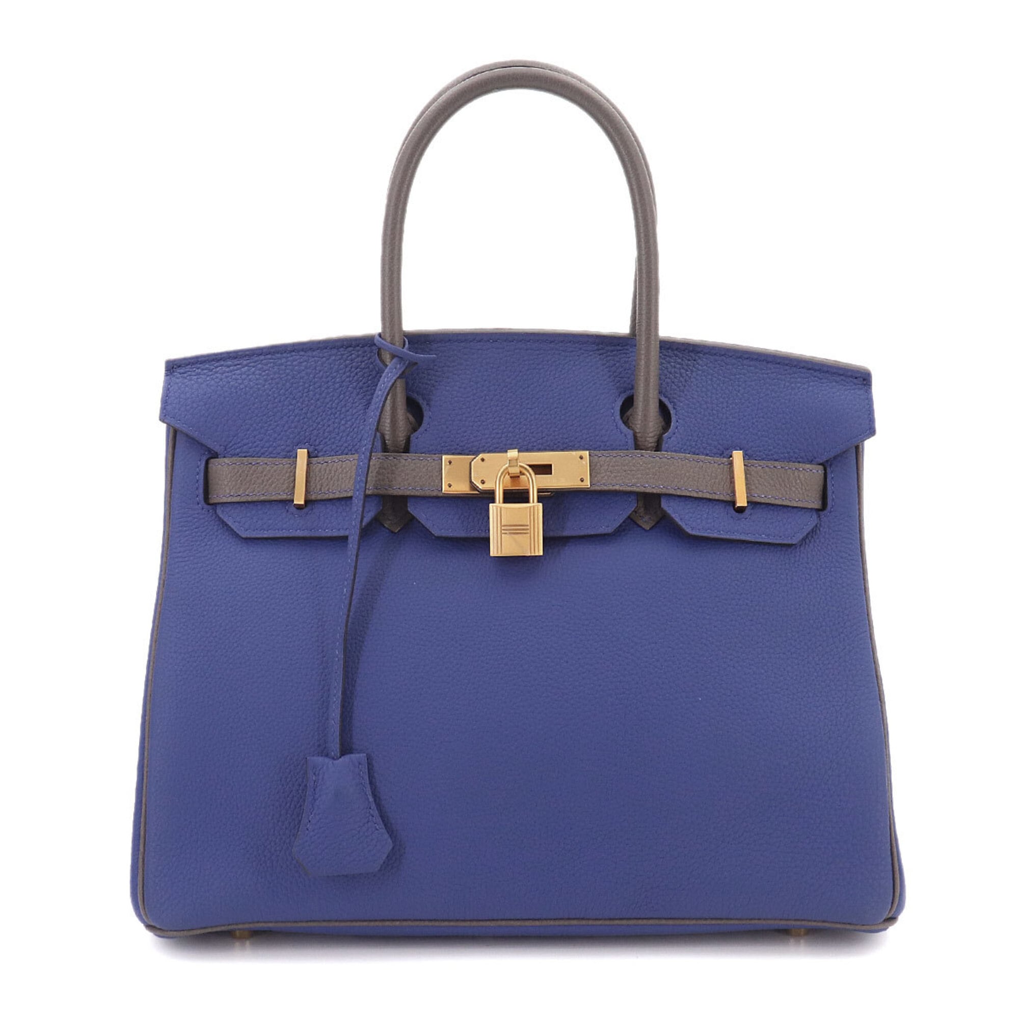 Hermes Birkin Blue Electric Etain Togo Leather Handbag (Pre-Owned)