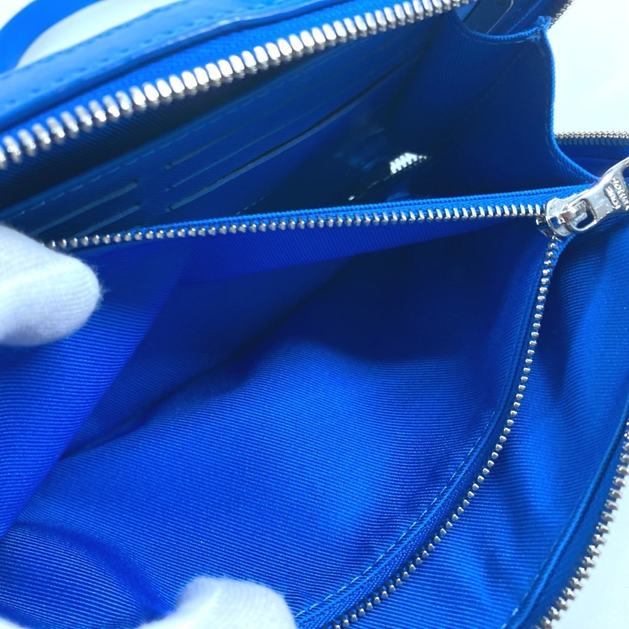 Louis Vuitton Blue White Monogram Clutch Bag Pochette Shoulder Bag (Pre-Owned)