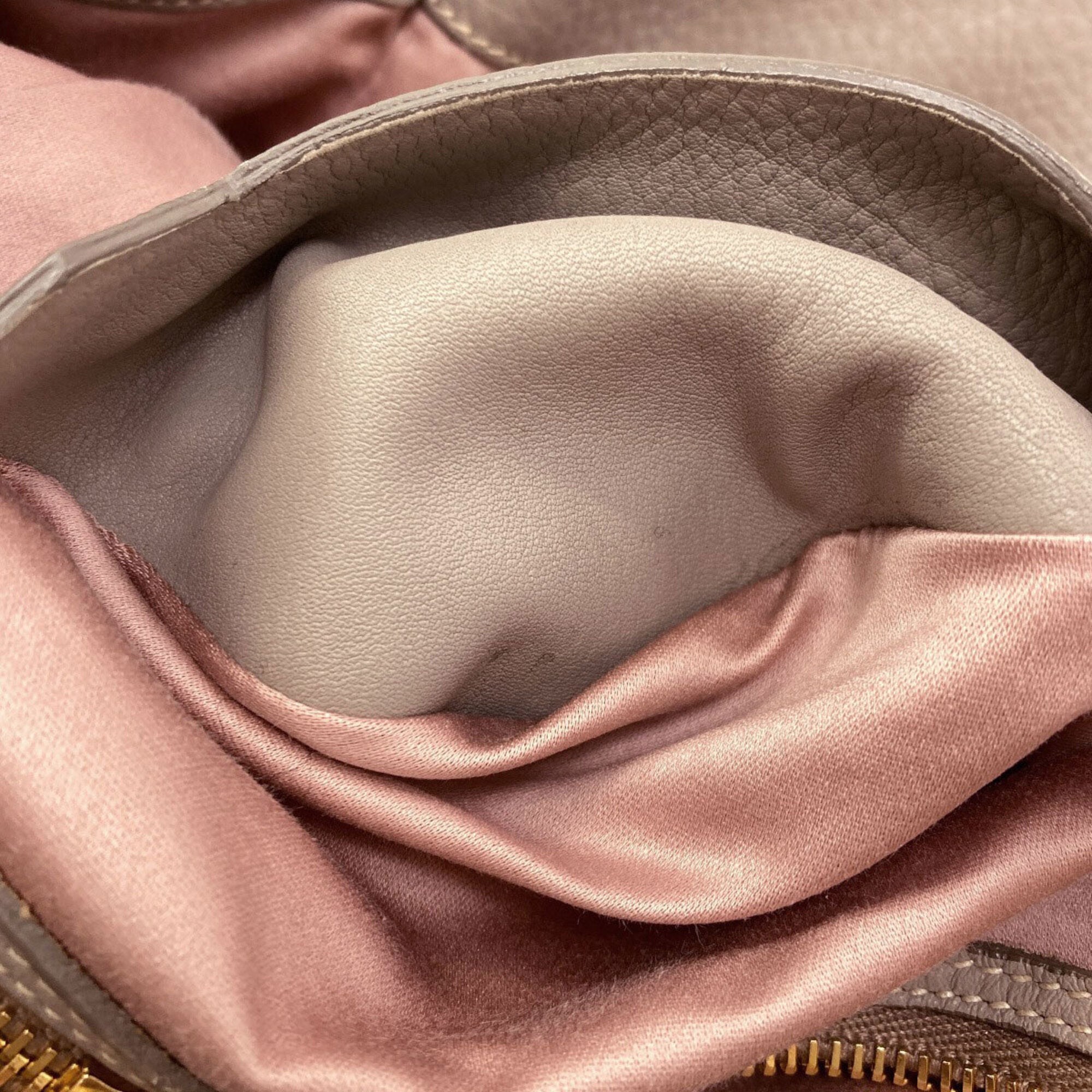 Miu Miu Gray Leather Tote Bag (Pre-Owned)