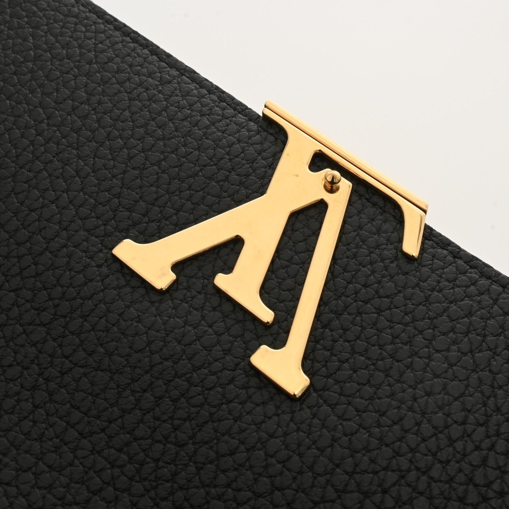 Louis Vuitton Noir Leather Long Wallet (Bi-Fold) (Pre-Owned)