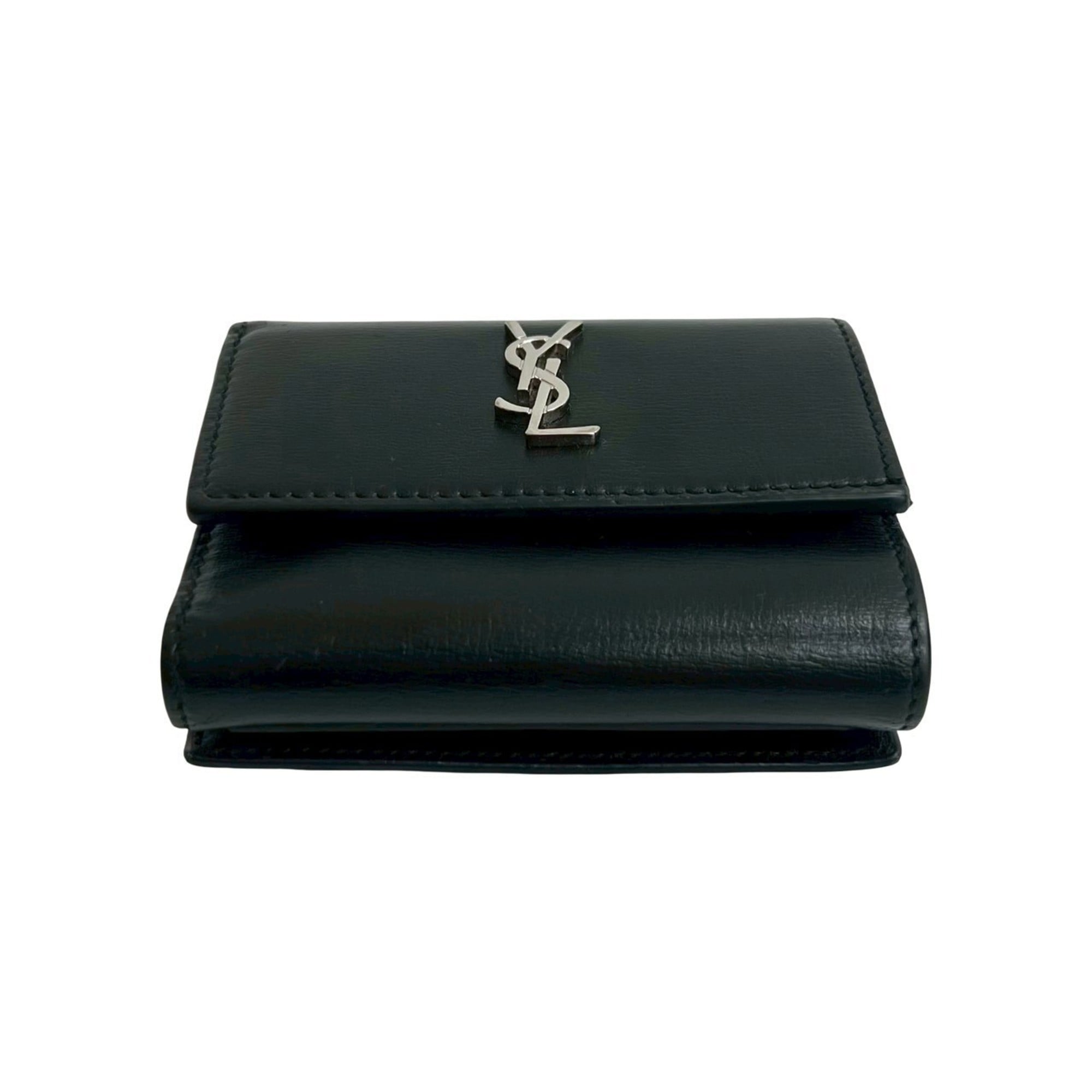 Saint Laurent Black Leather Wallet (Tri-Fold) (Pre-Owned)