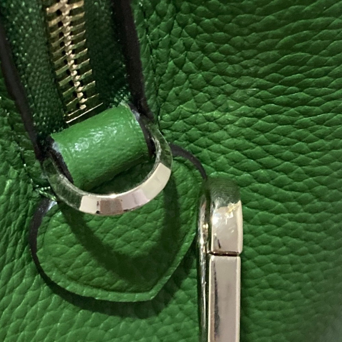 Kate Spade Green Ivory Canvas Leather Handbag Tote Bag (Pre-Owned)