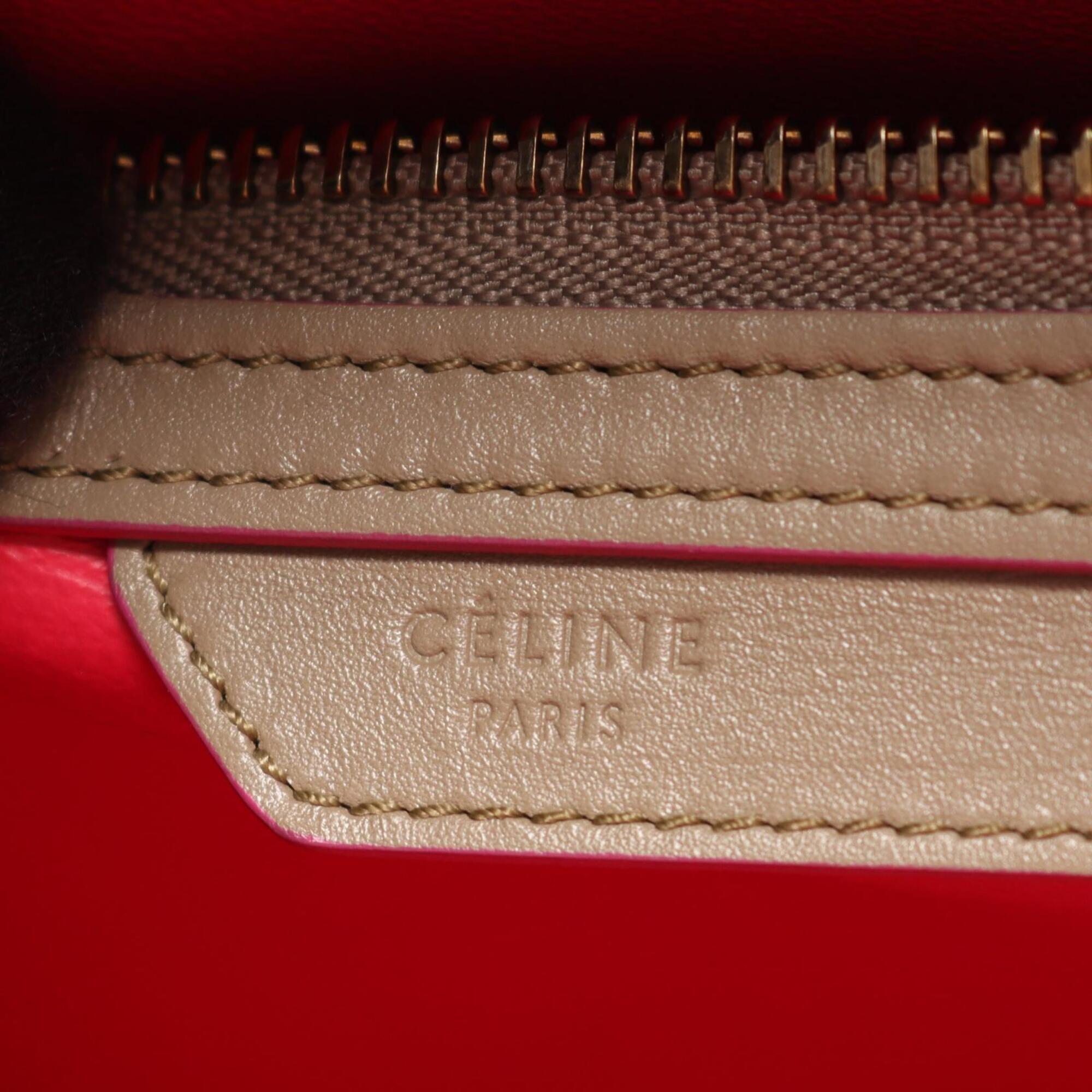 Celine Beige Leather Handbag Tote Bag (Pre-Owned)