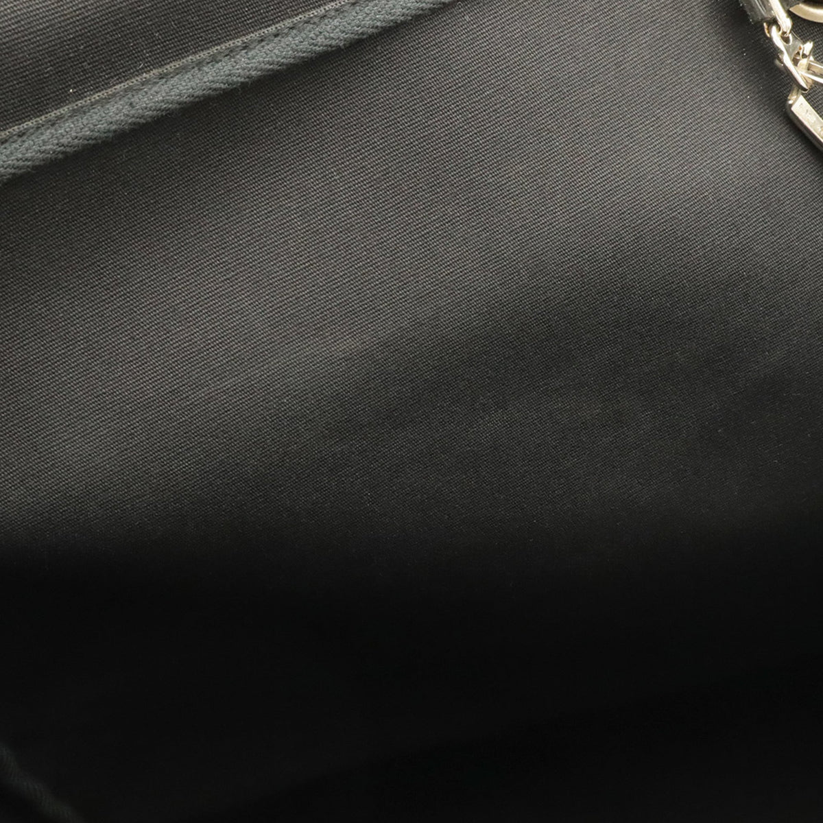 Hermes Her Bag Black Toile Officier Leather Handbag Shoulder Bag (Pre-Owned)