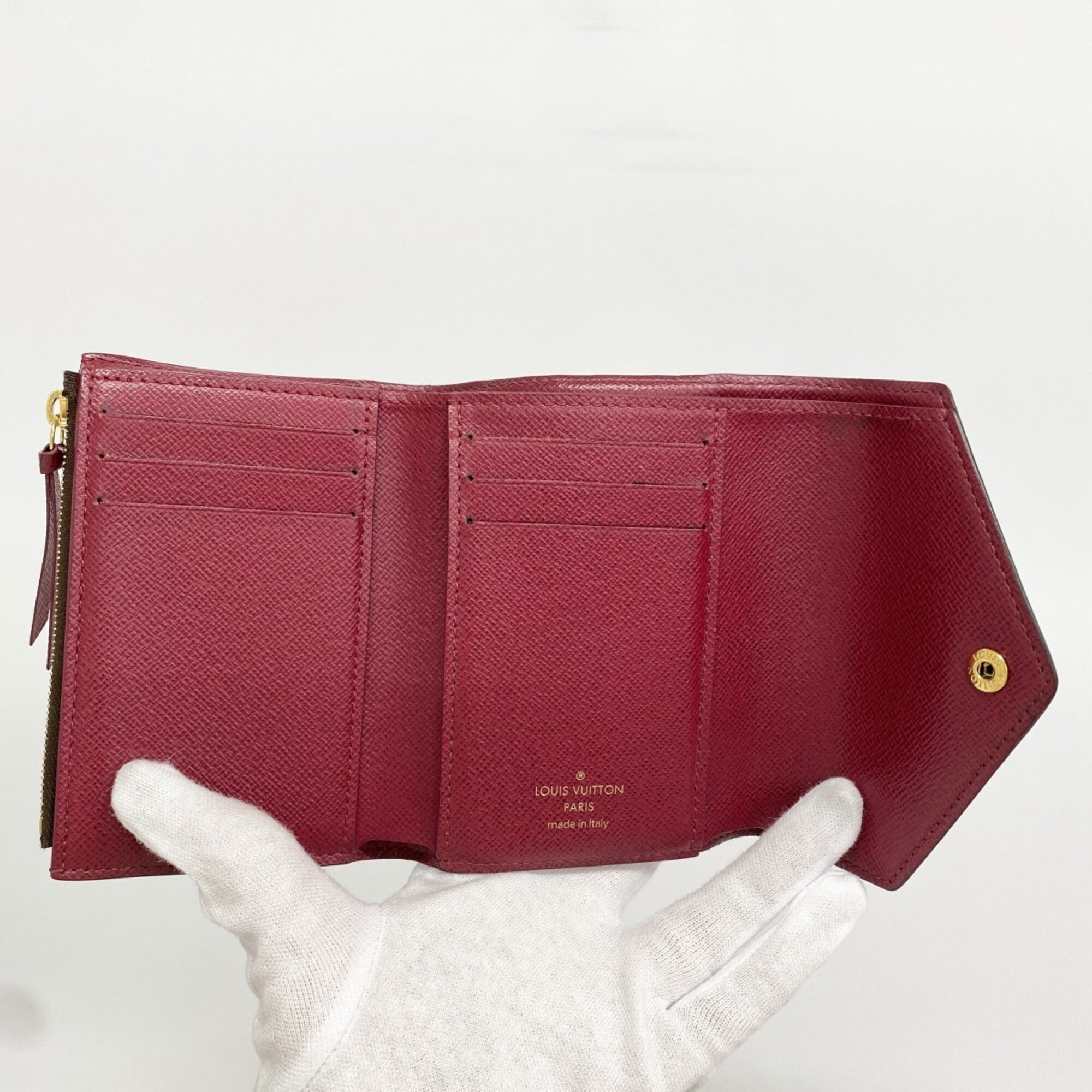 Louis Vuitton Brown Fuchsia Wallet (Tri-Fold) (Pre-Owned)