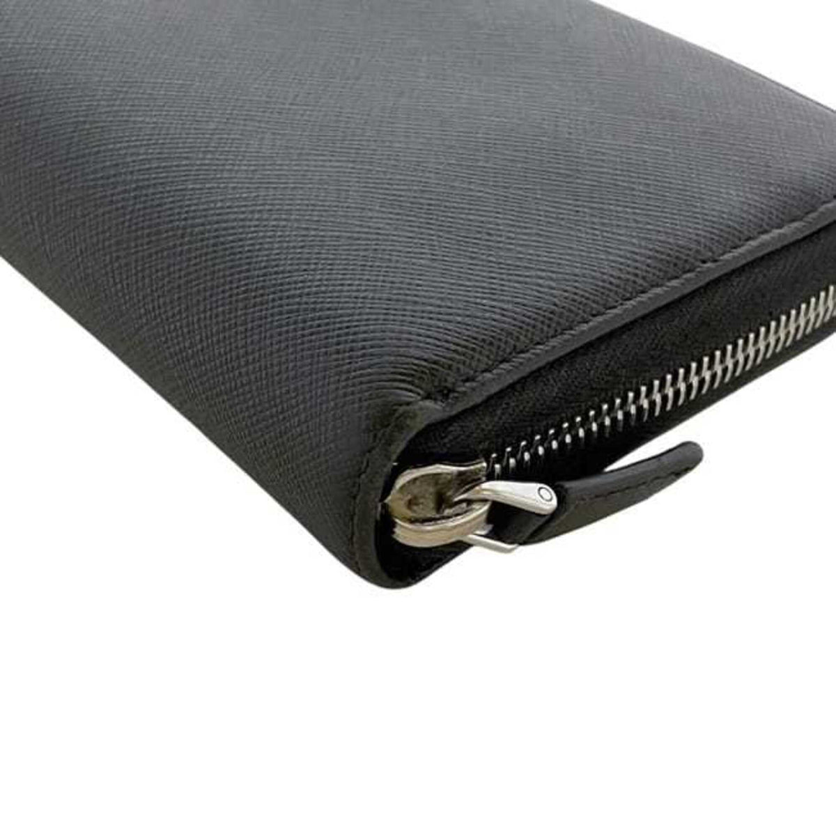 Prada Saffiano Black Nero Leather Long Wallet (Bi-Fold) (Pre-Owned)