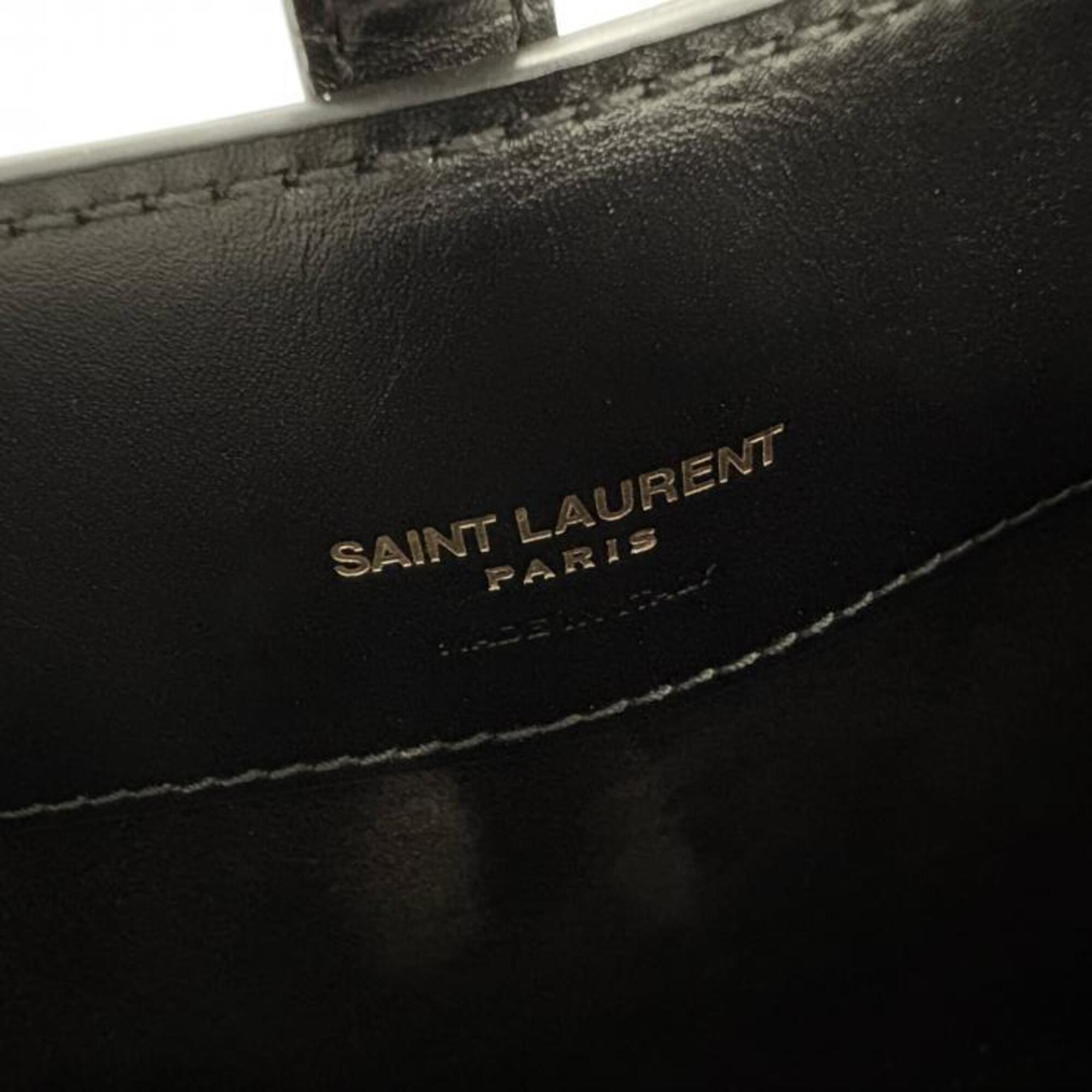 Saint Laurent Black Suede Leather Handbag (Pre-Owned)