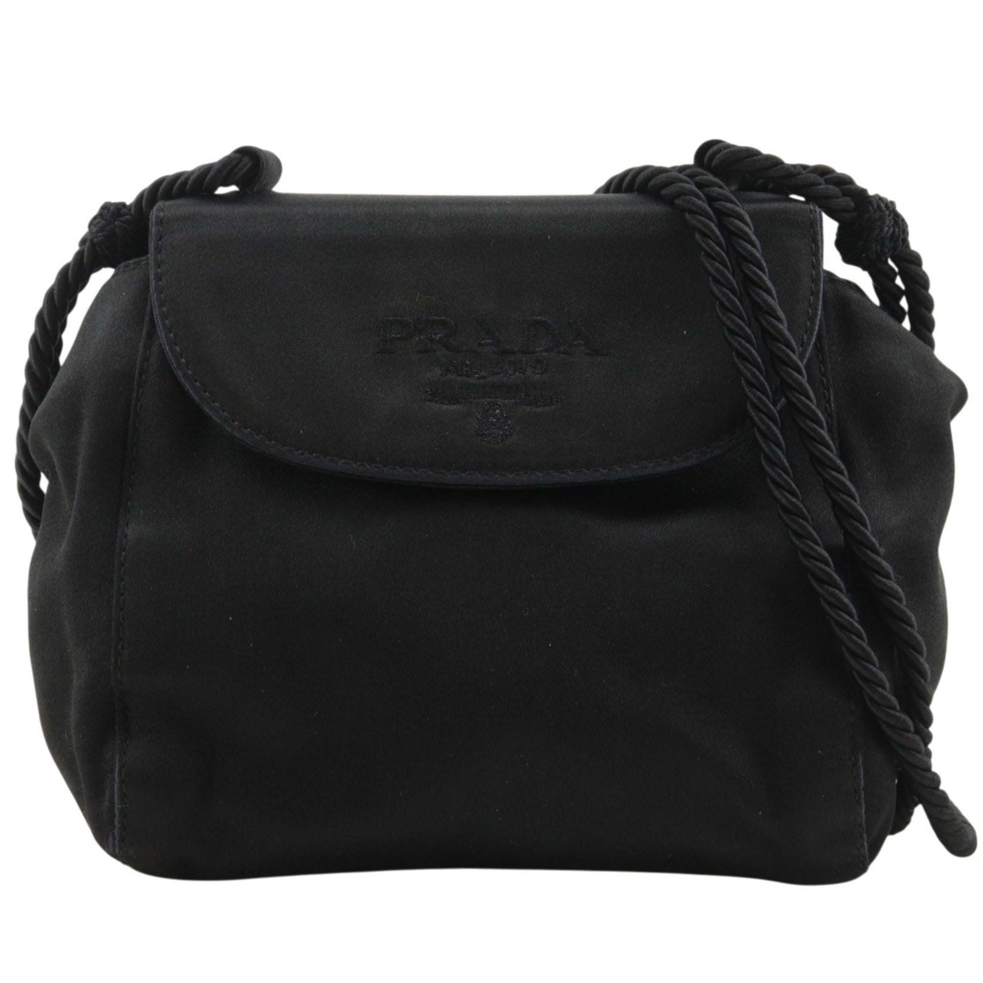 Prada Black Satin Shoulder Bag (Pre-Owned)
