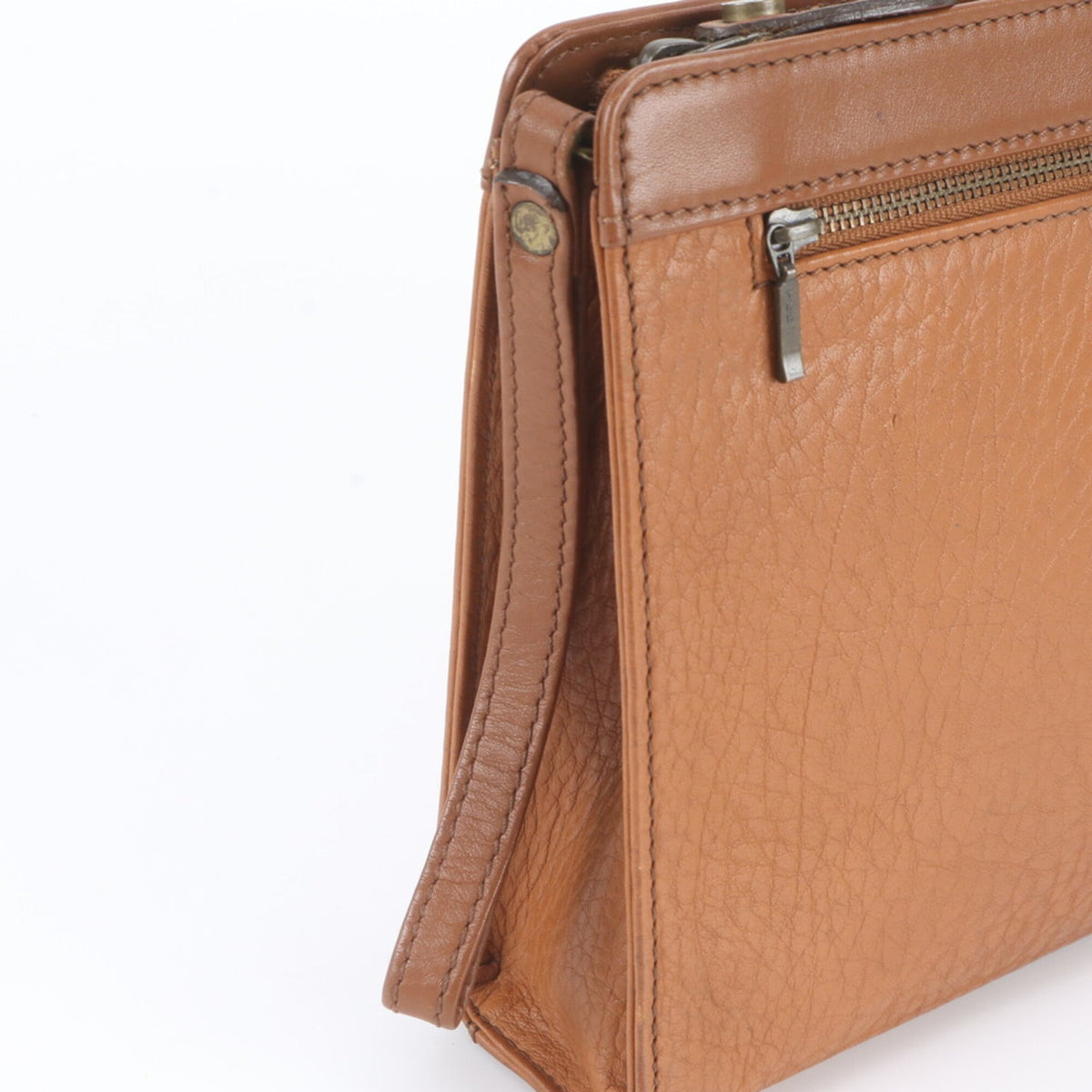 Burberry Camel Leather Clutch Bag Pouch (Pre-Owned)