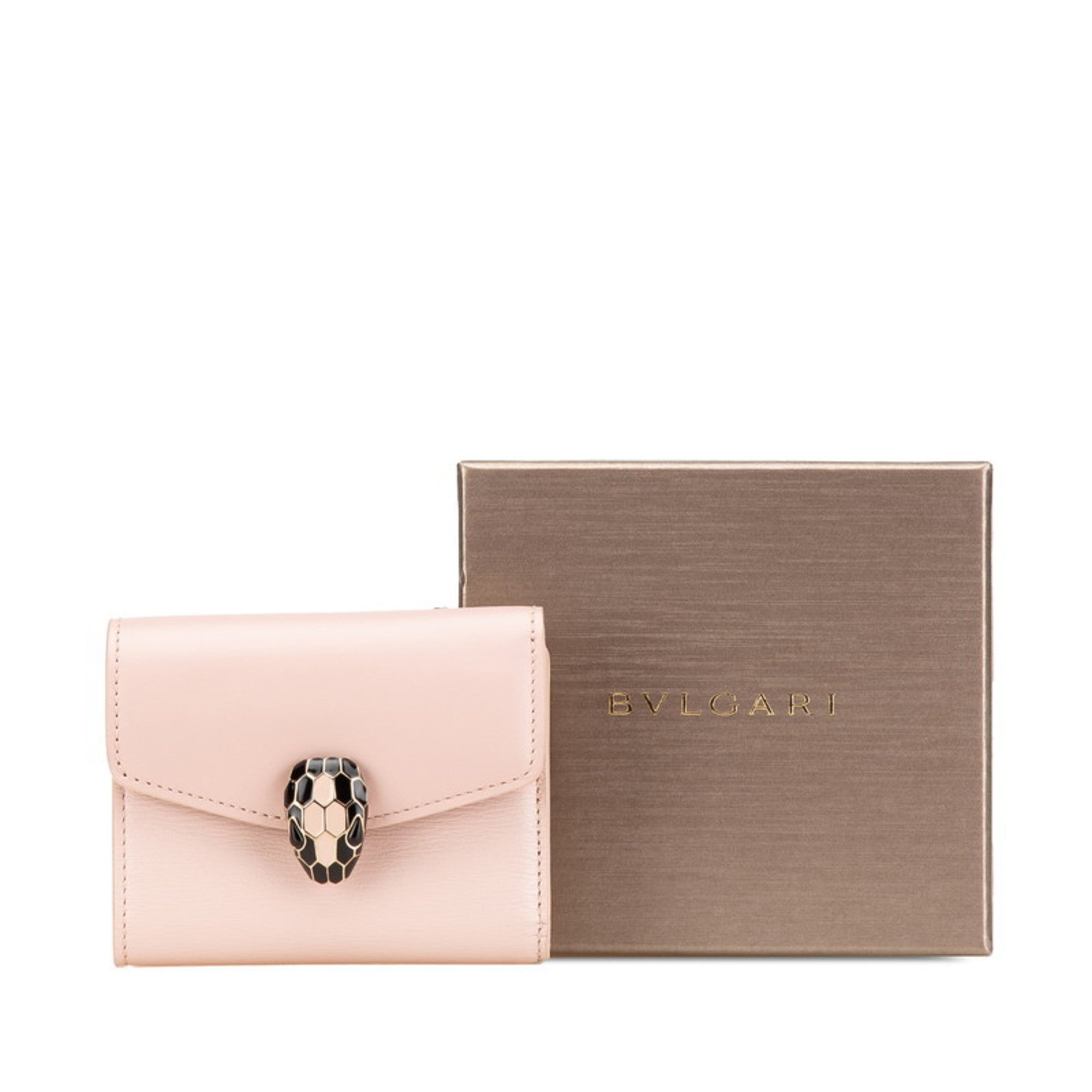 Bvlgari Pink Leather Wallet (Tri-Fold) (Pre-Owned)