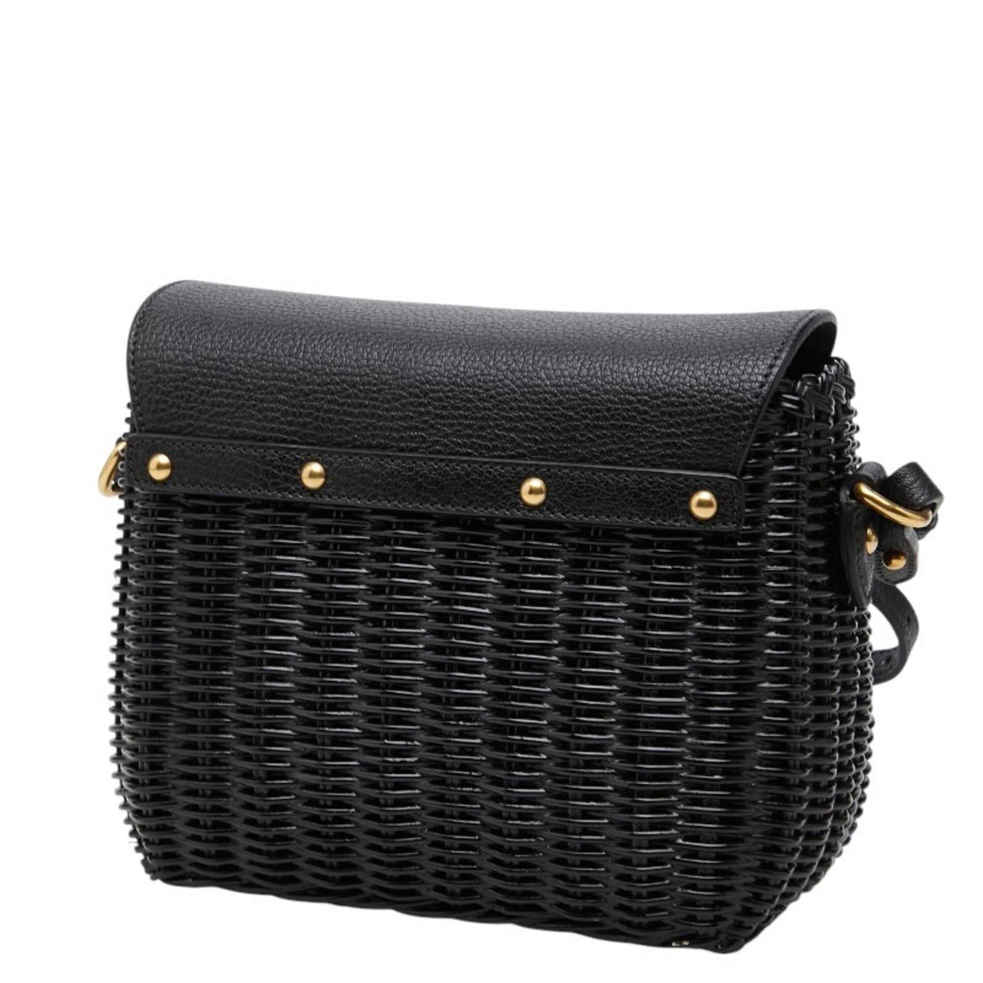 Miu Miu Black Leather Wisteria Vine Shoulder Bag (Pre-Owned)