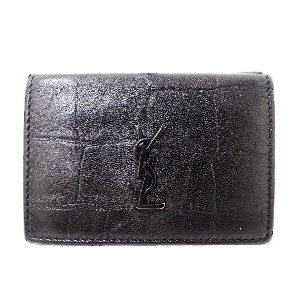 Saint Laurent Black Leather Wallet (Tri-Fold) (Pre-Owned)