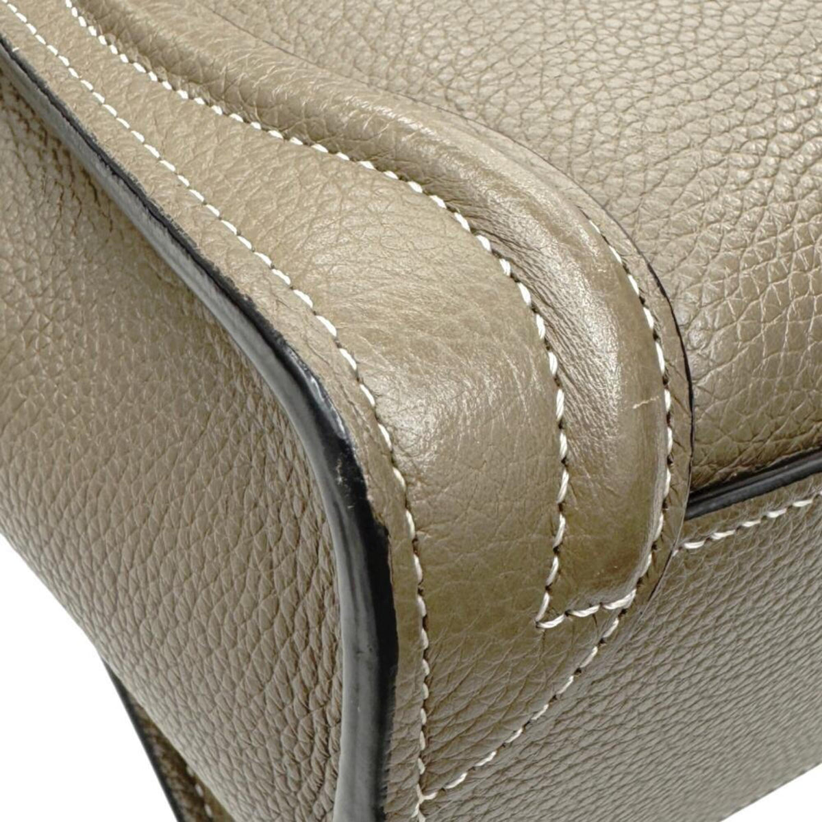 Celine Luggage Gray Beige Leather Handbag Shoulder Bag (Pre-Owned)