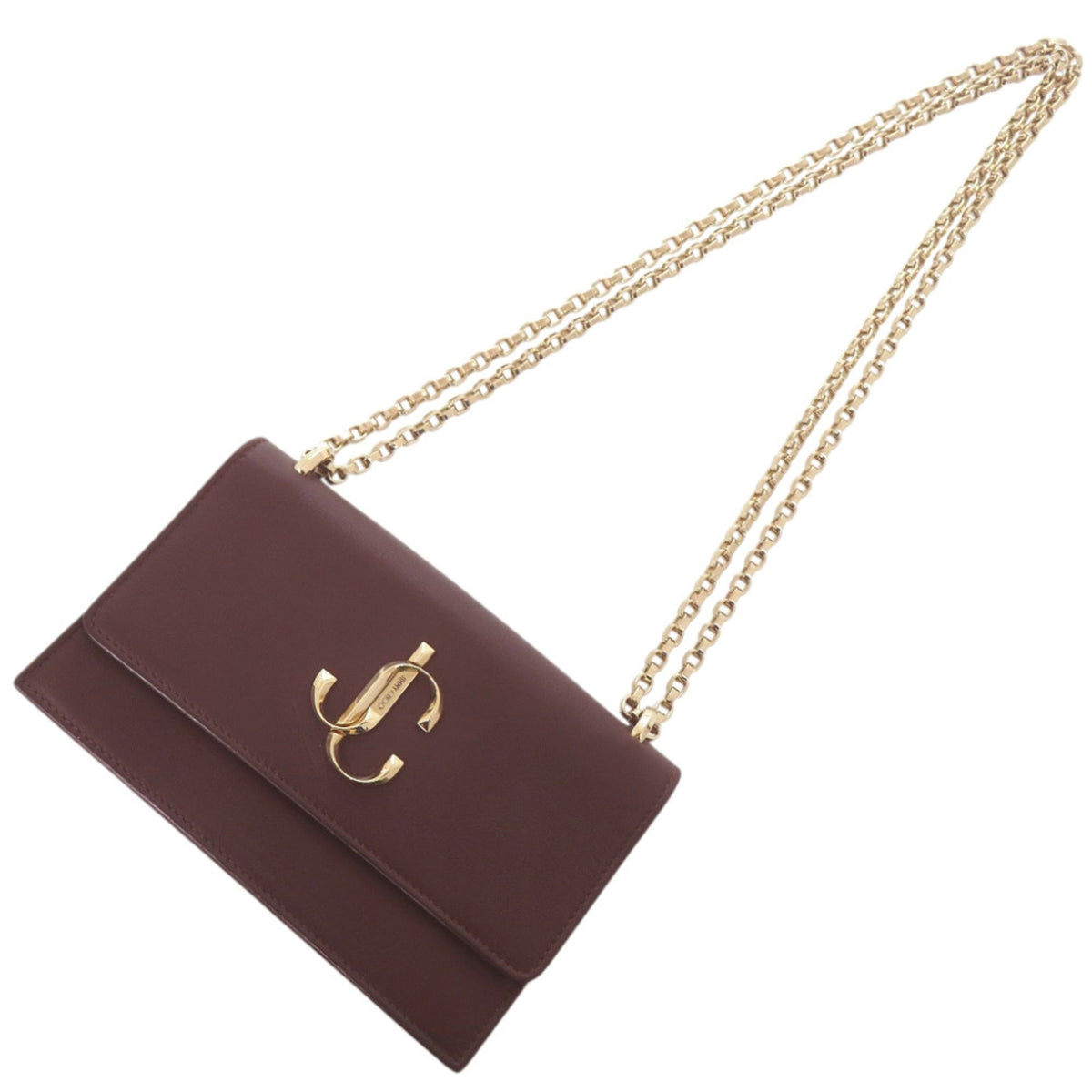 Jimmy Choo Bordeaux Leather Shoulder Bag (Pre-Owned)