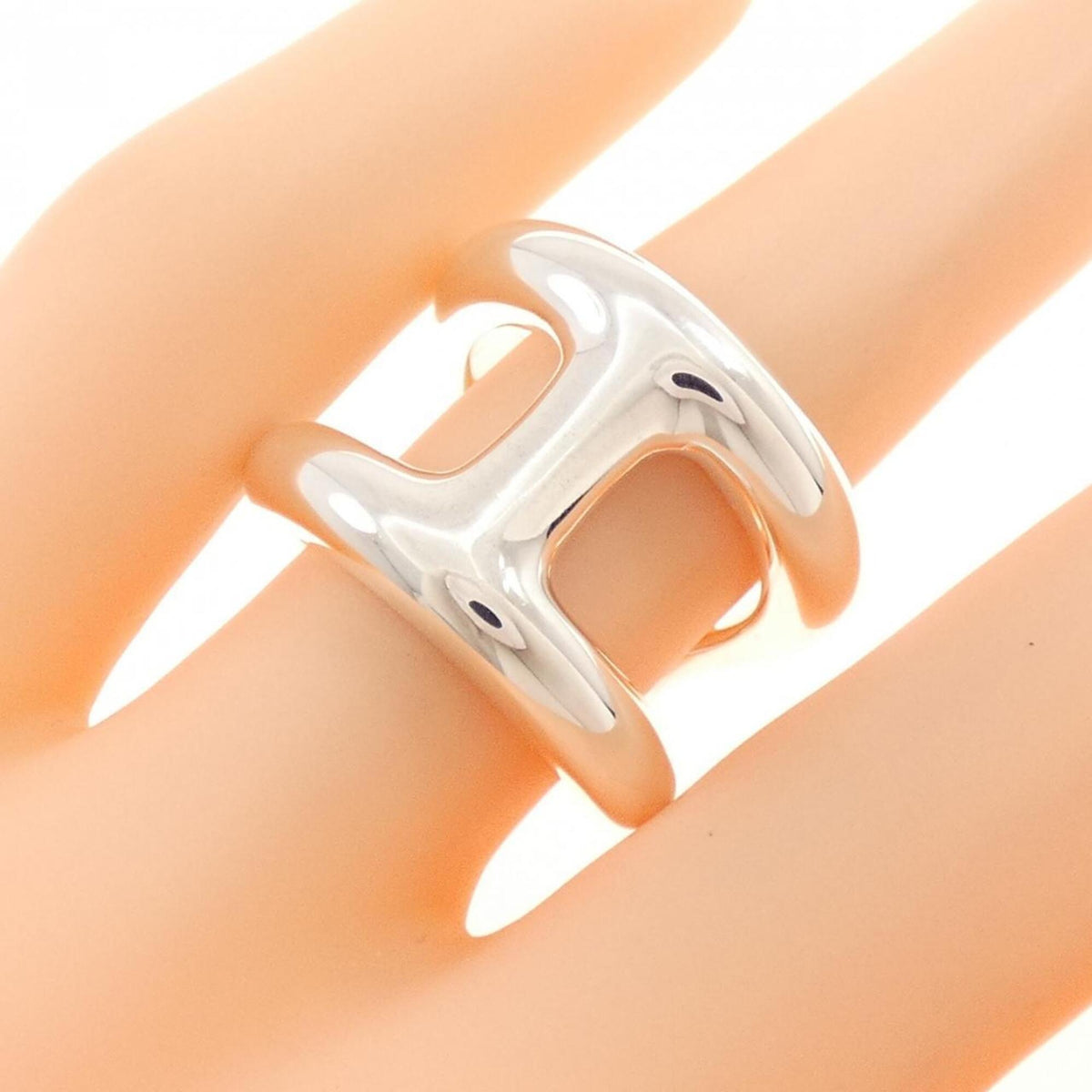 Hermes Silver 925 Band Ring (Pre-Owned)
