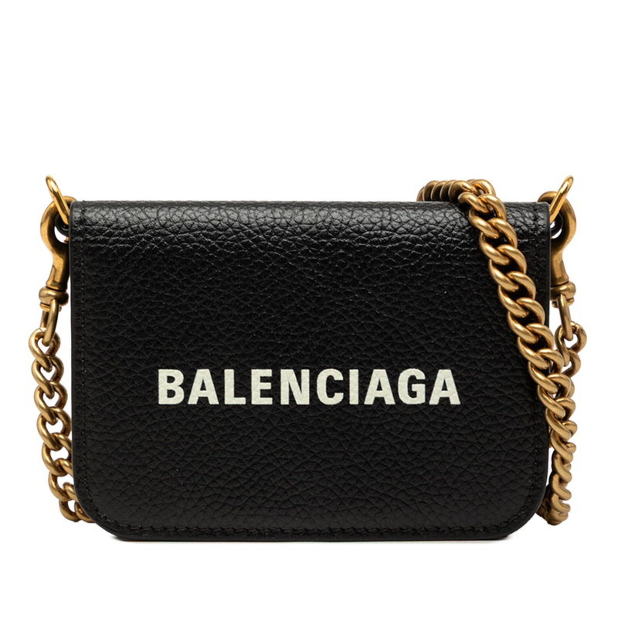 Balenciaga Black Leather Wallet (Tri-Fold) (Pre-Owned)