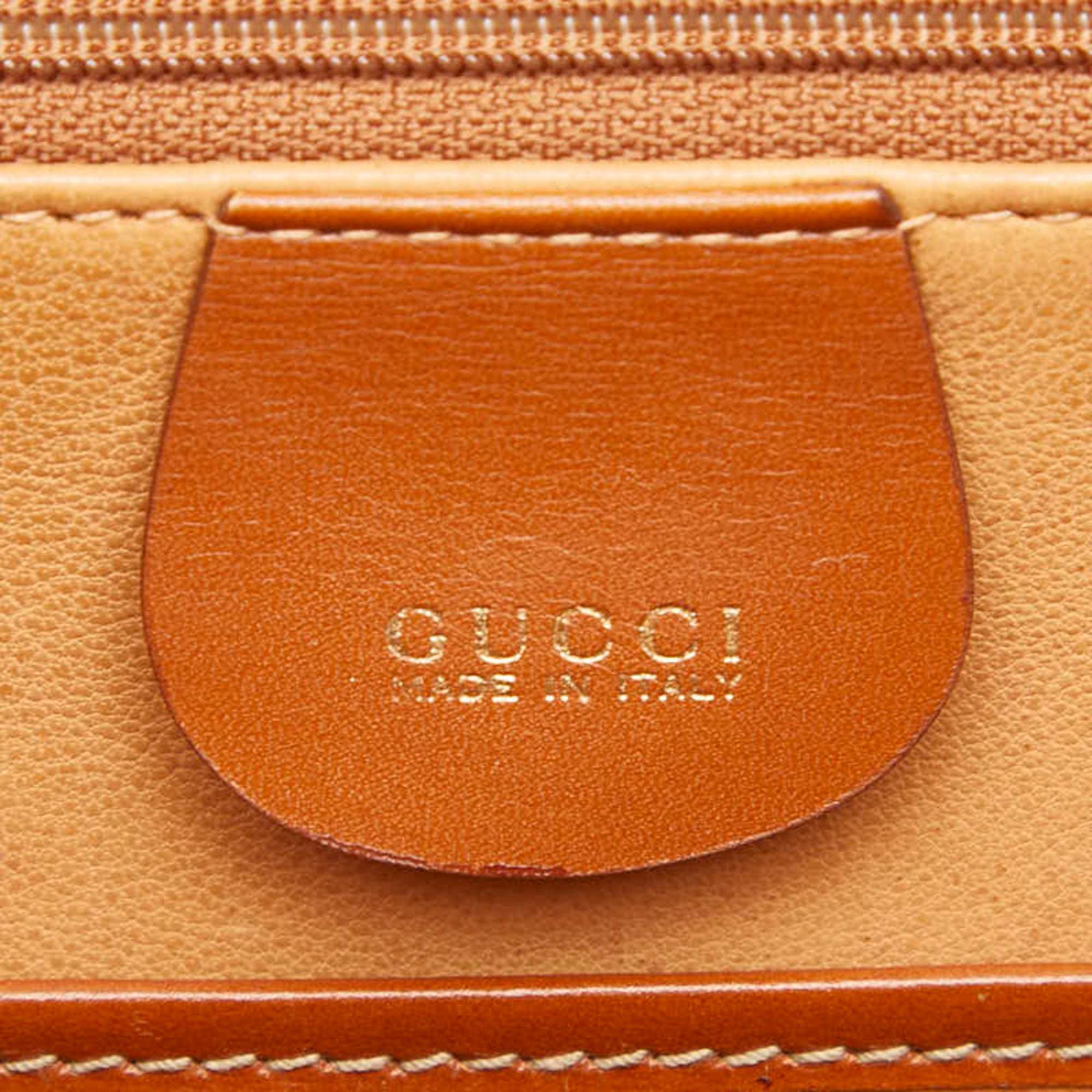 Gucci Brown Leather Handbag Shoulder Bag (Pre-Owned)
