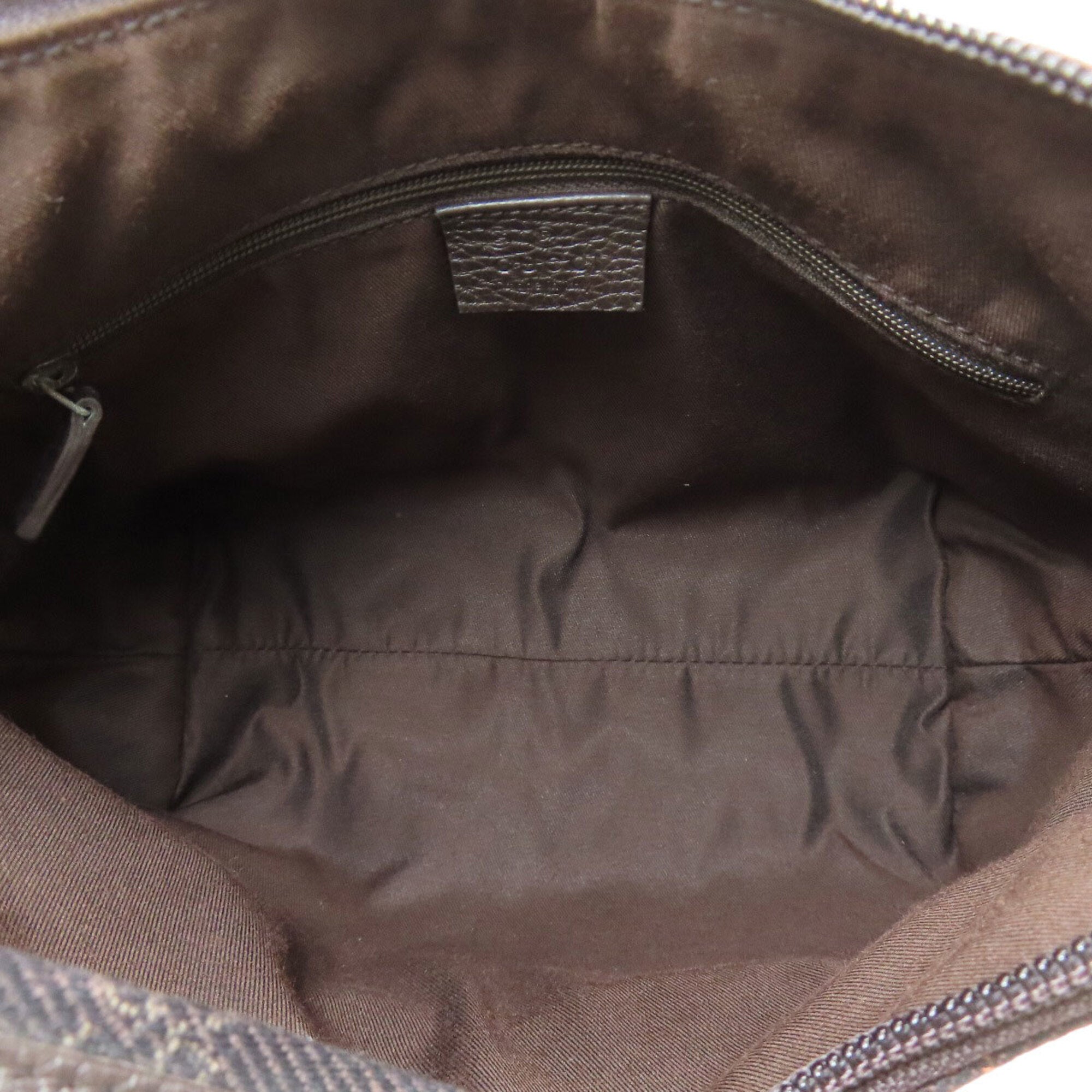 Gucci Dark Brown Canvas Shoulder Bag (Pre-Owned)