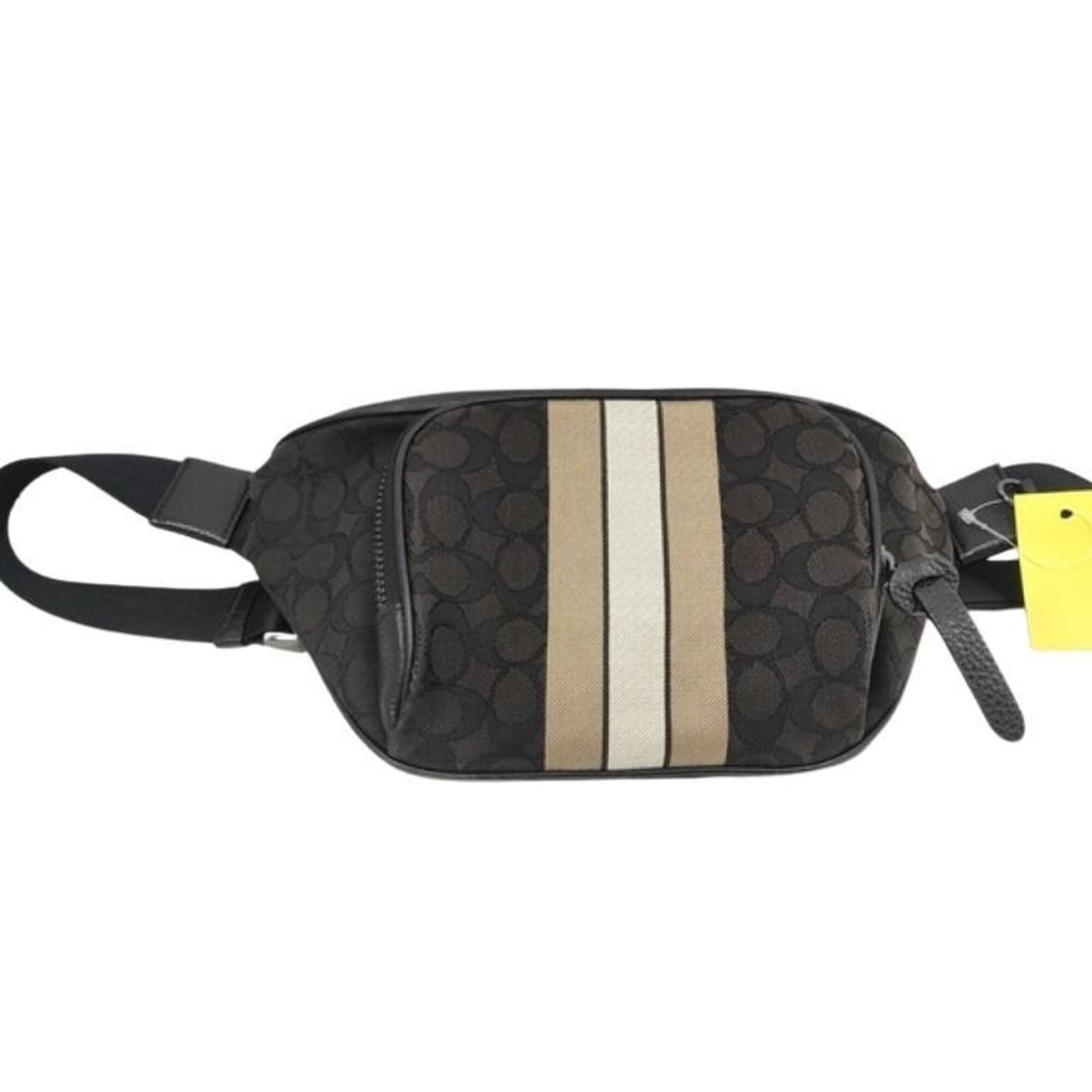 Coach Signature Black Canvas Leather Sling Bag (Pre-Owned)