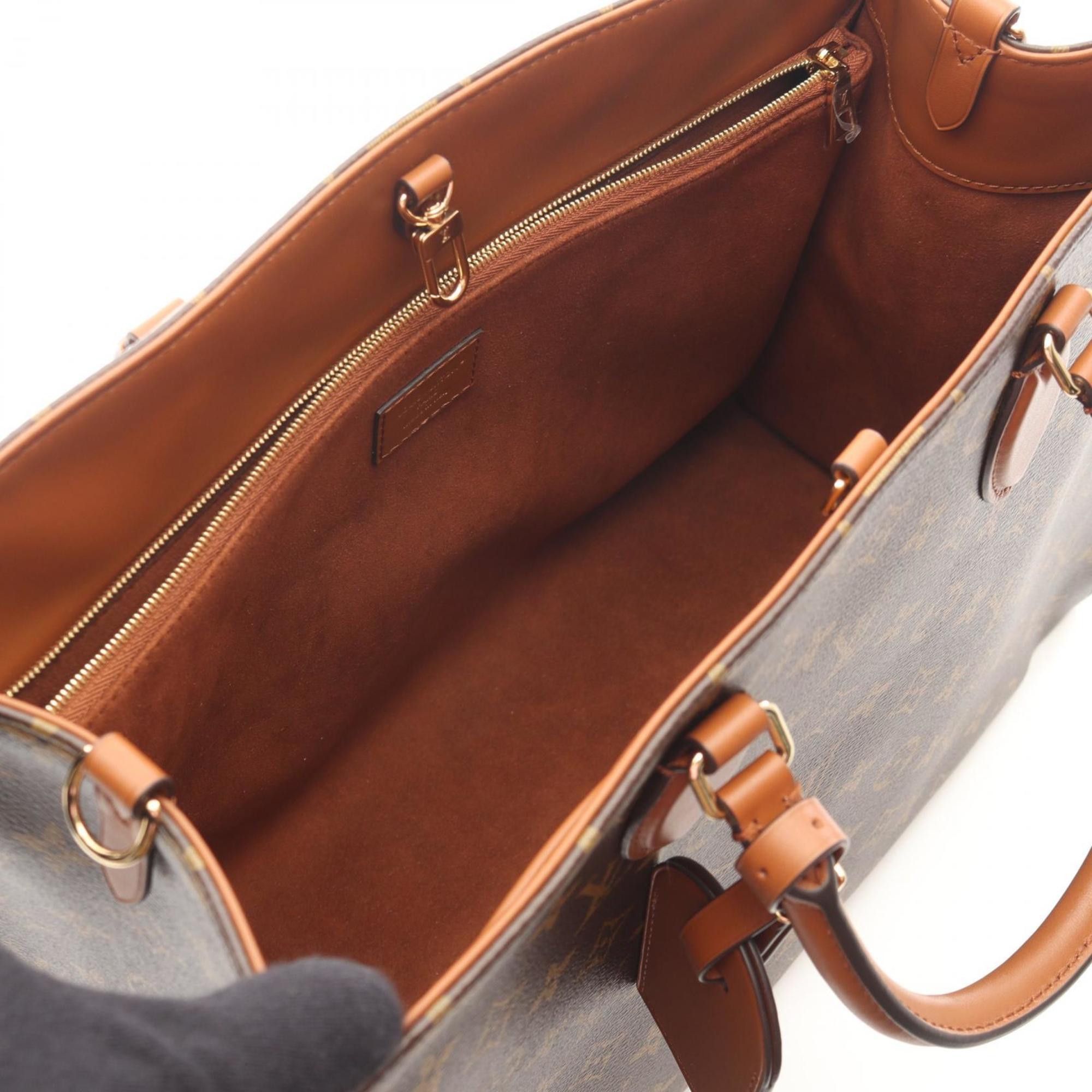 Louis Vuitton Brown Coated Canvas Leather Tote Bag (Pre-Owned)