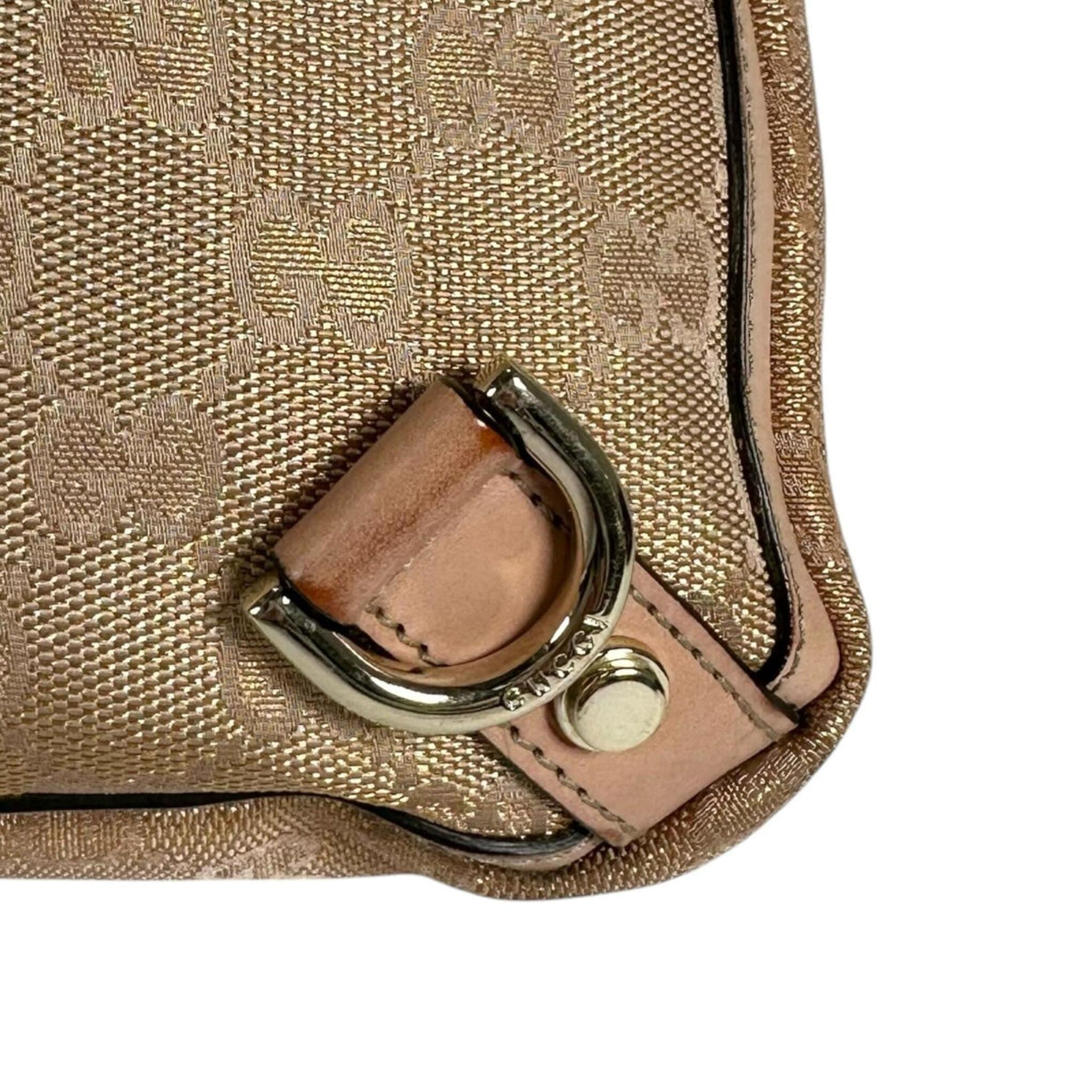 Gucci Gold Pink Beige Gg Canvas Tote Bag (Pre-Owned)