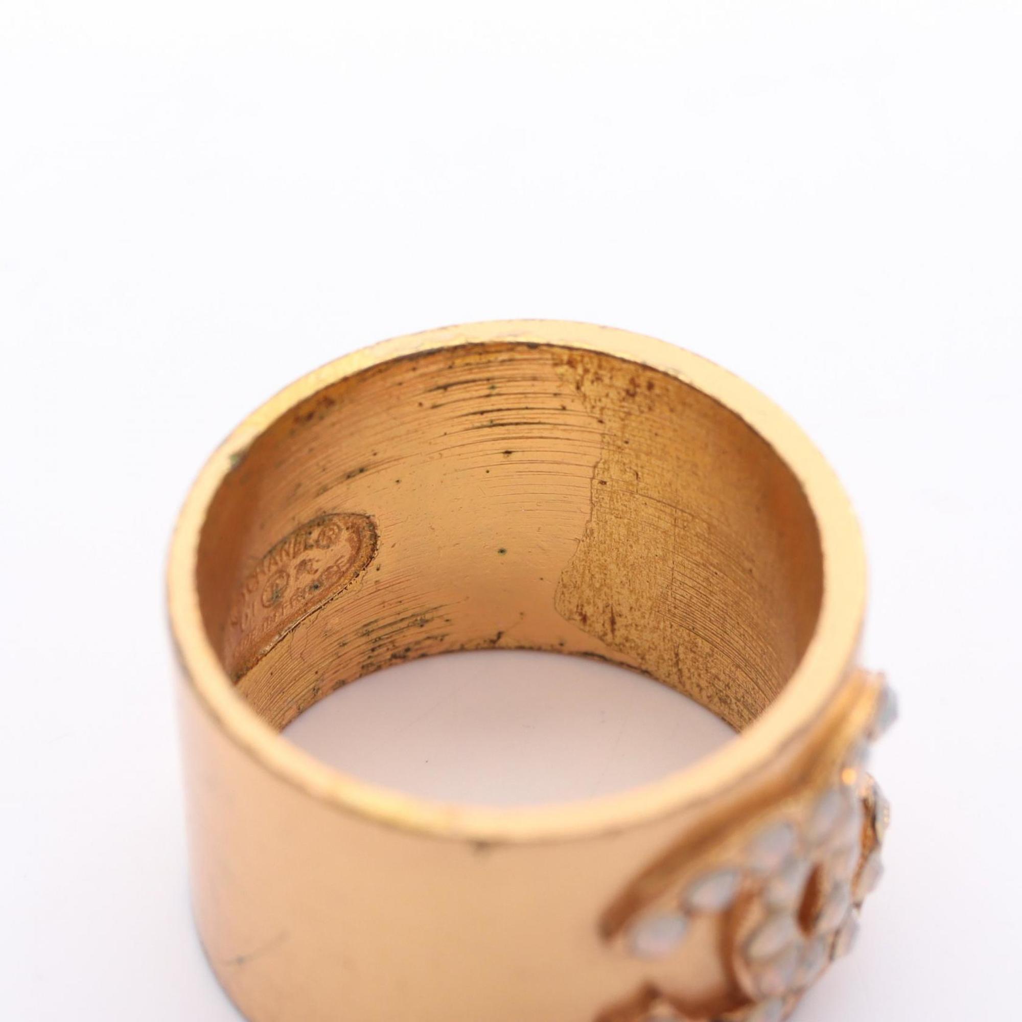 Chanel Gold Gold Plating Band Ring (Pre-Owned)