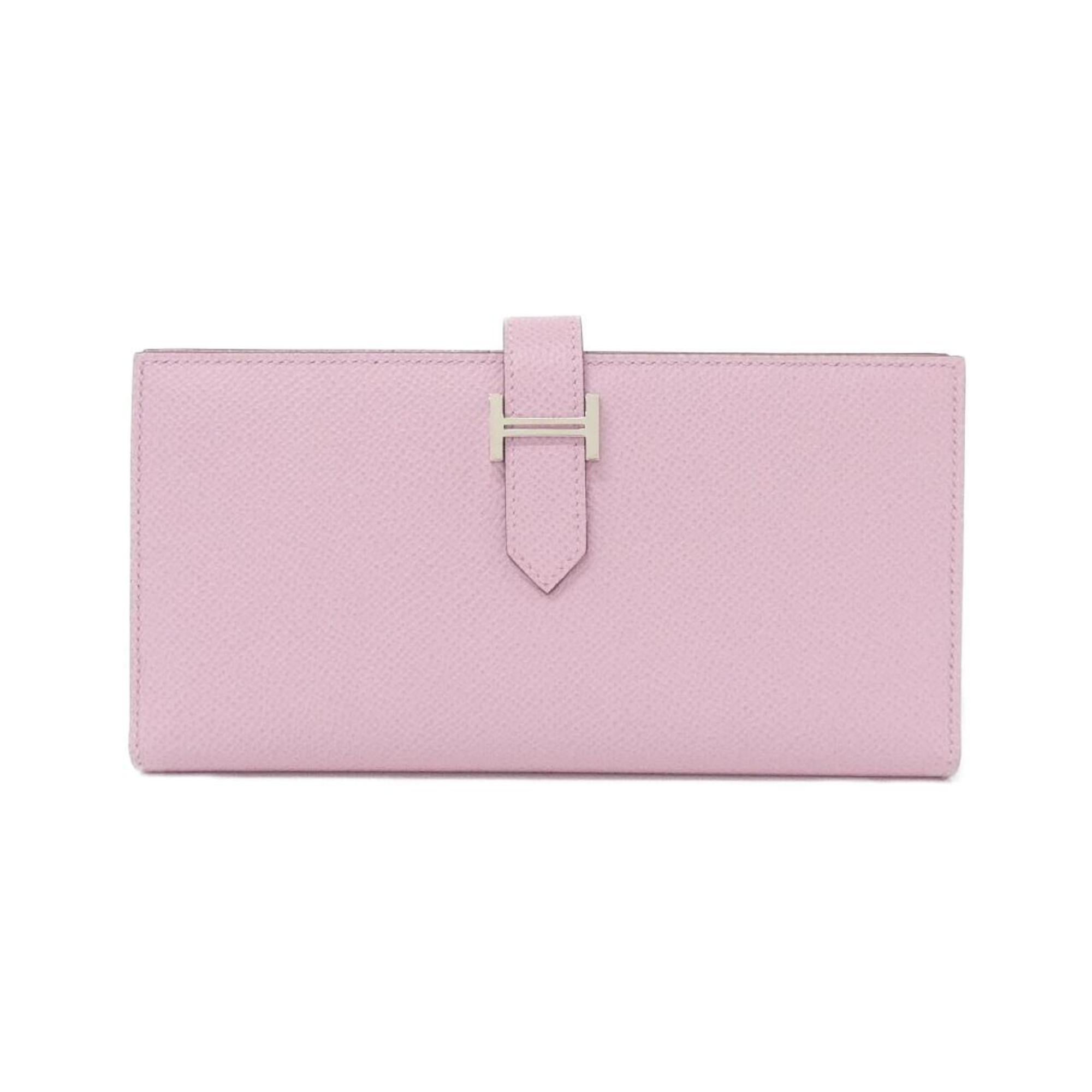 Hermes Pink Epsom Leather Long Wallet (Bi-Fold) (Pre-Owned)