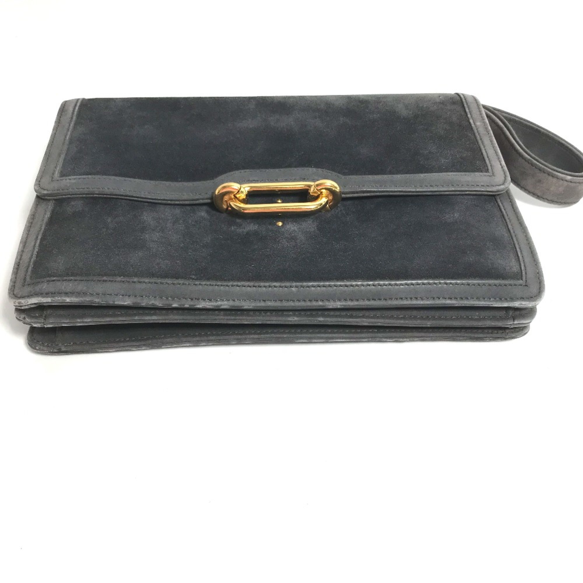 Hermes Gray Leather Shoulder Bag (Pre-Owned)
