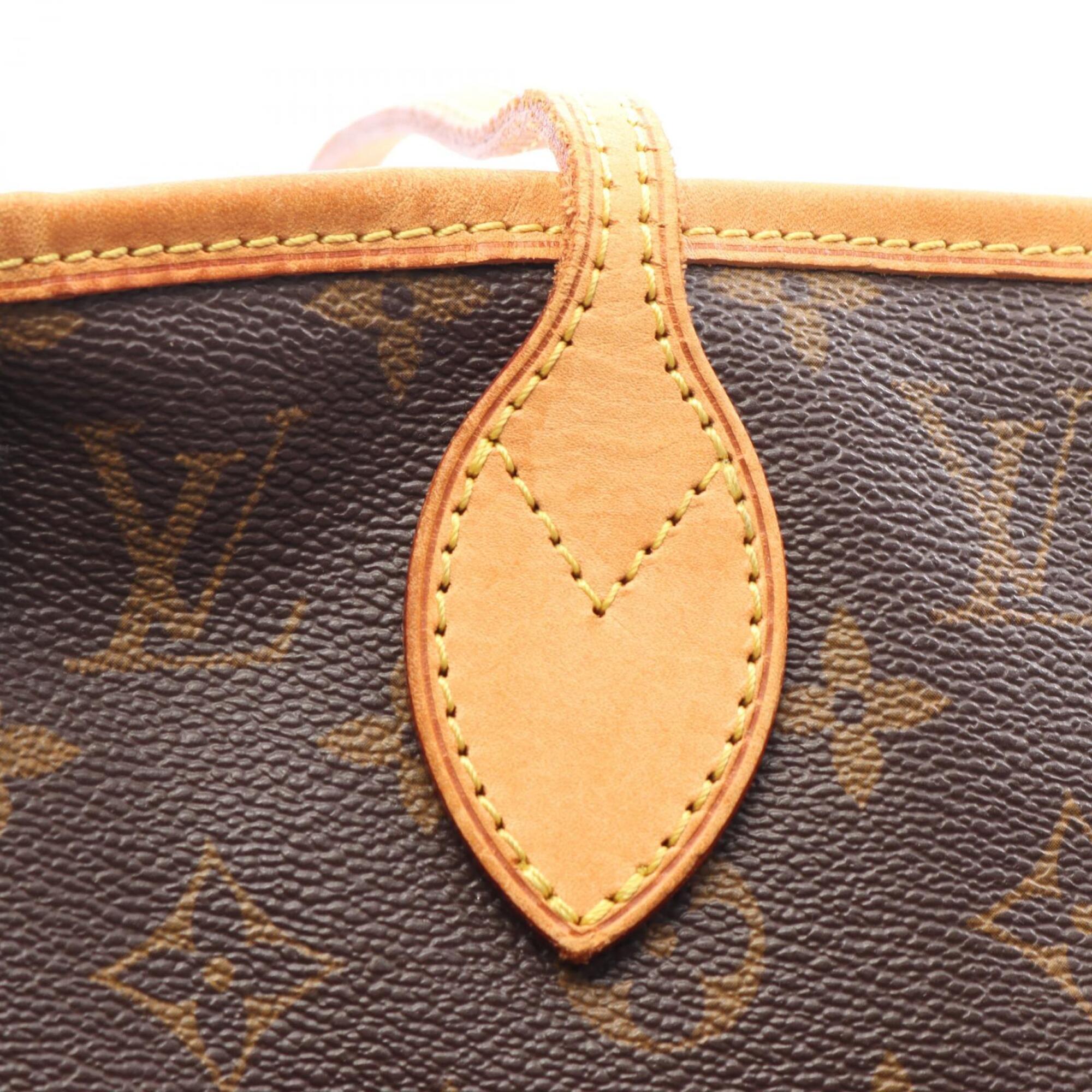 Louis Vuitton Brown Coated Canvas Leather Handbag Tote Bag (Pre-Owned)