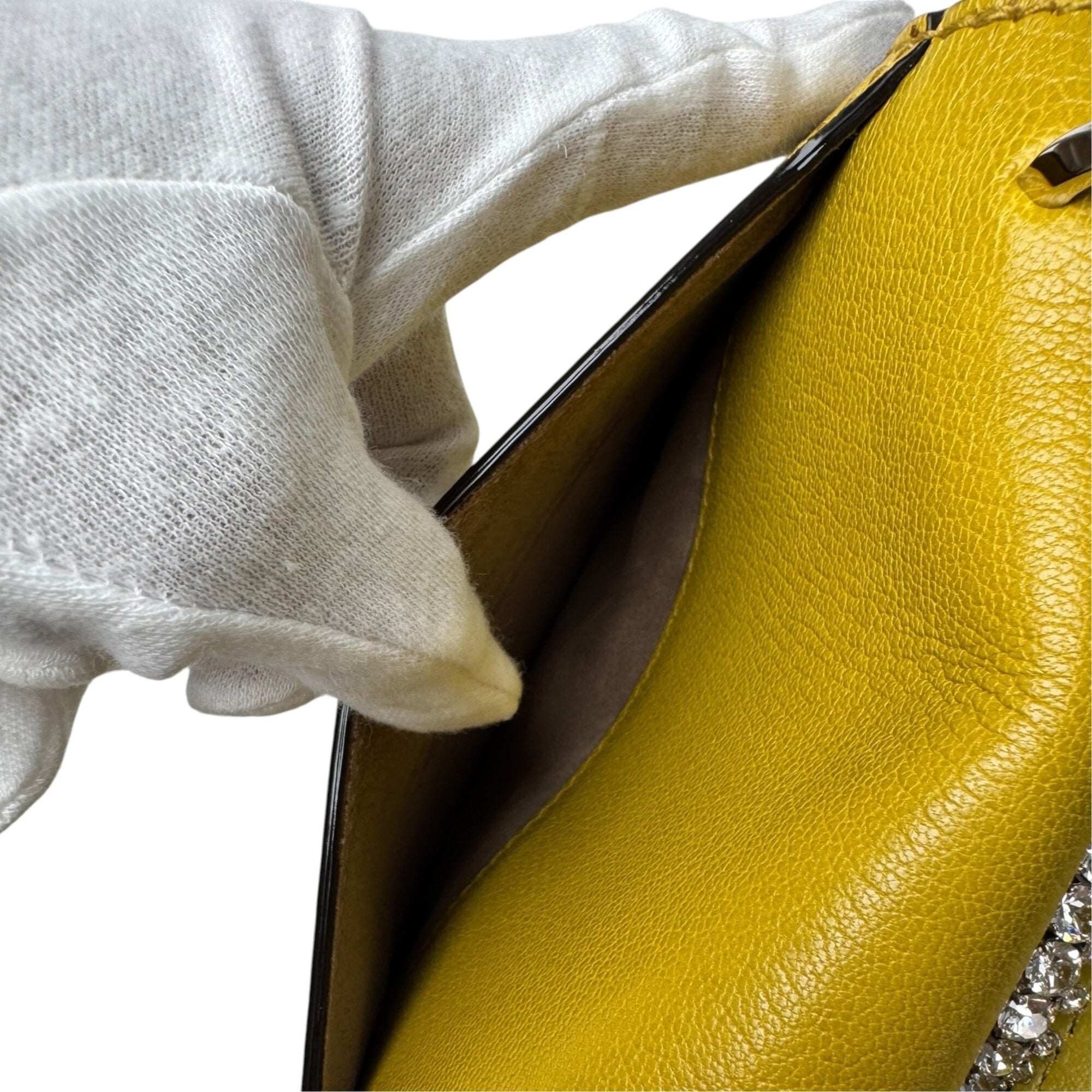 Jimmy Choo Yellow Leather Handbag Shoulder Bag (Pre-Owned)