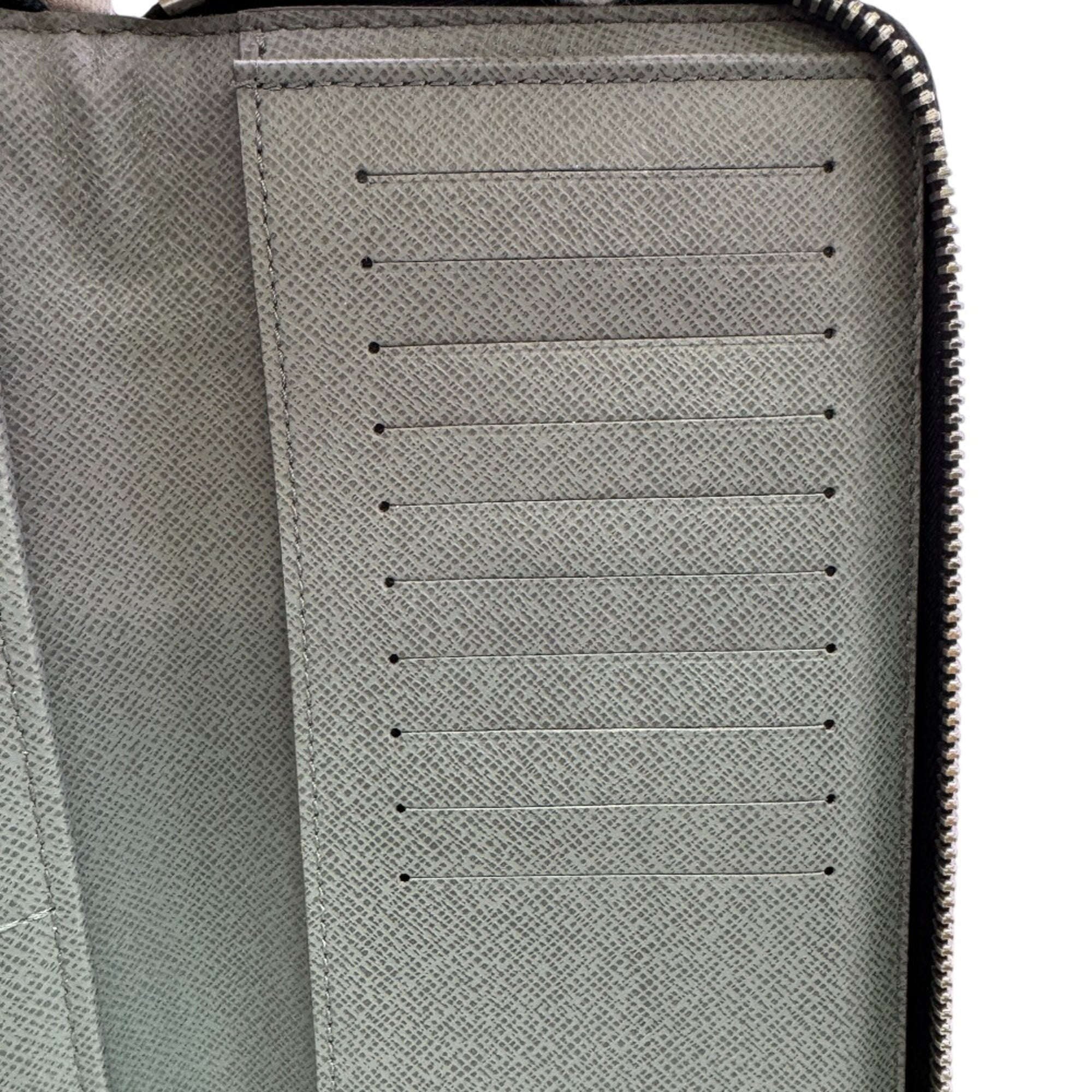 Louis Vuitton Black Gray Leather Long Wallet (Bi-Fold) (Pre-Owned)